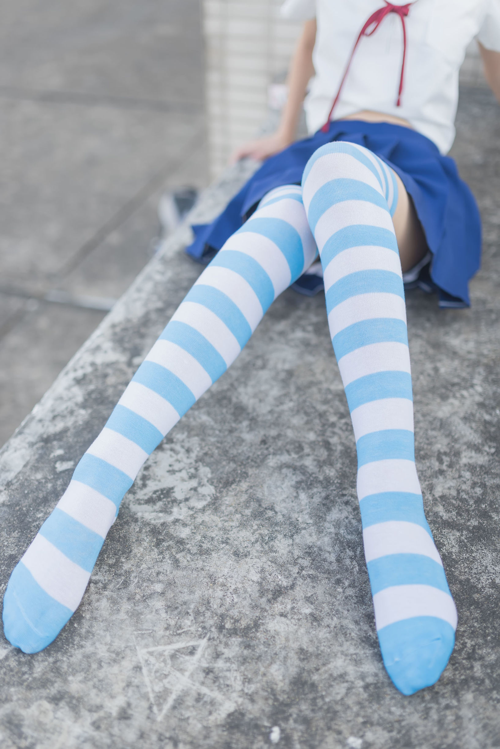 เขตแดนแห่งลม] NO.034 ลายทางสีน้ำเงินและสีขาว