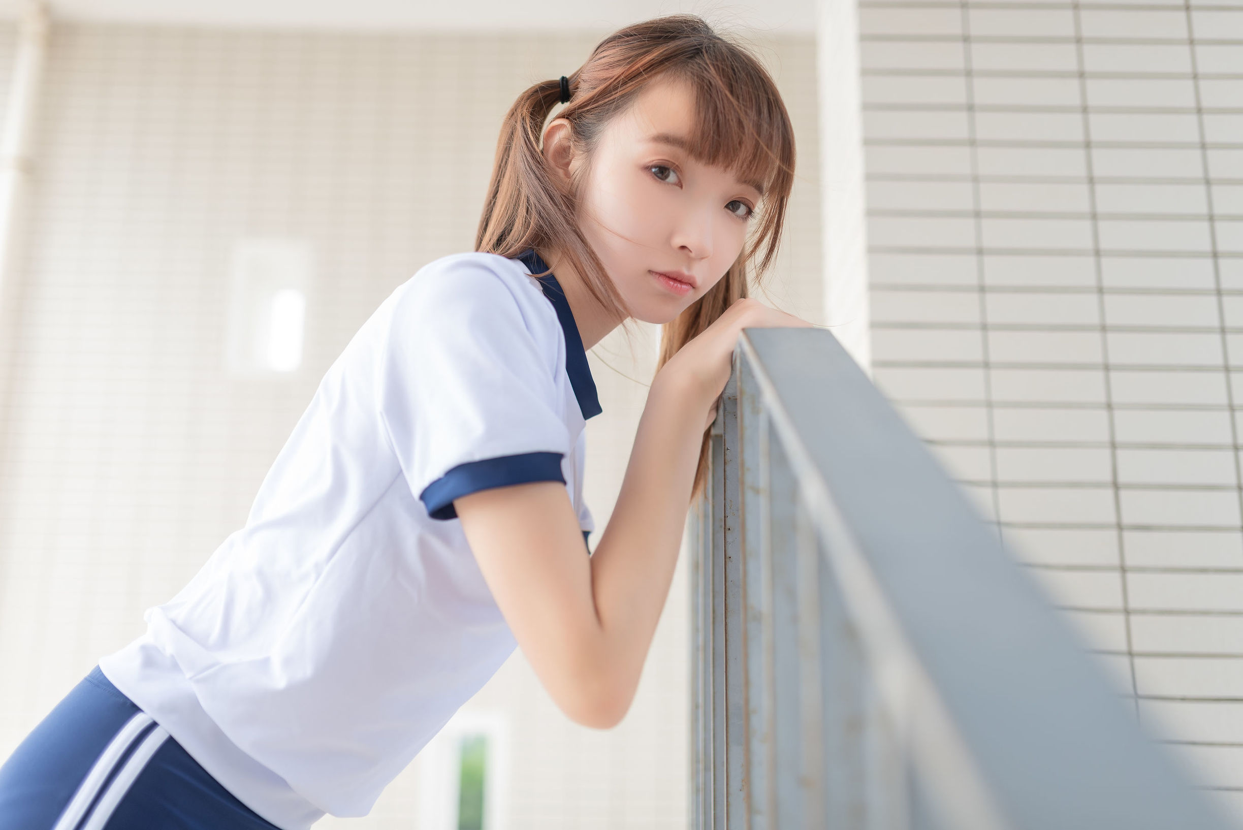 Realm of the Wind] No. 045 Fresh Gymnastics Uniform White Silk Girl Photo Collection