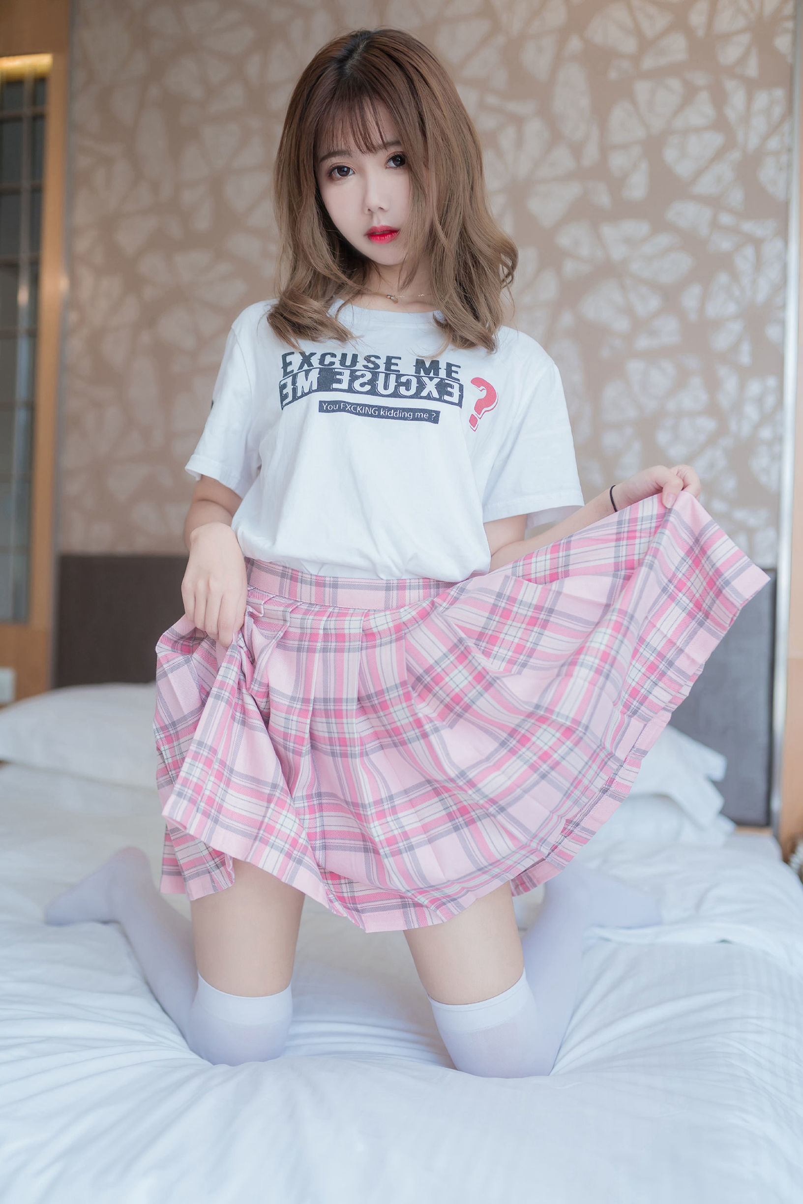 풍지영역] NO.066 초미 기질 격자 스커트 소녀