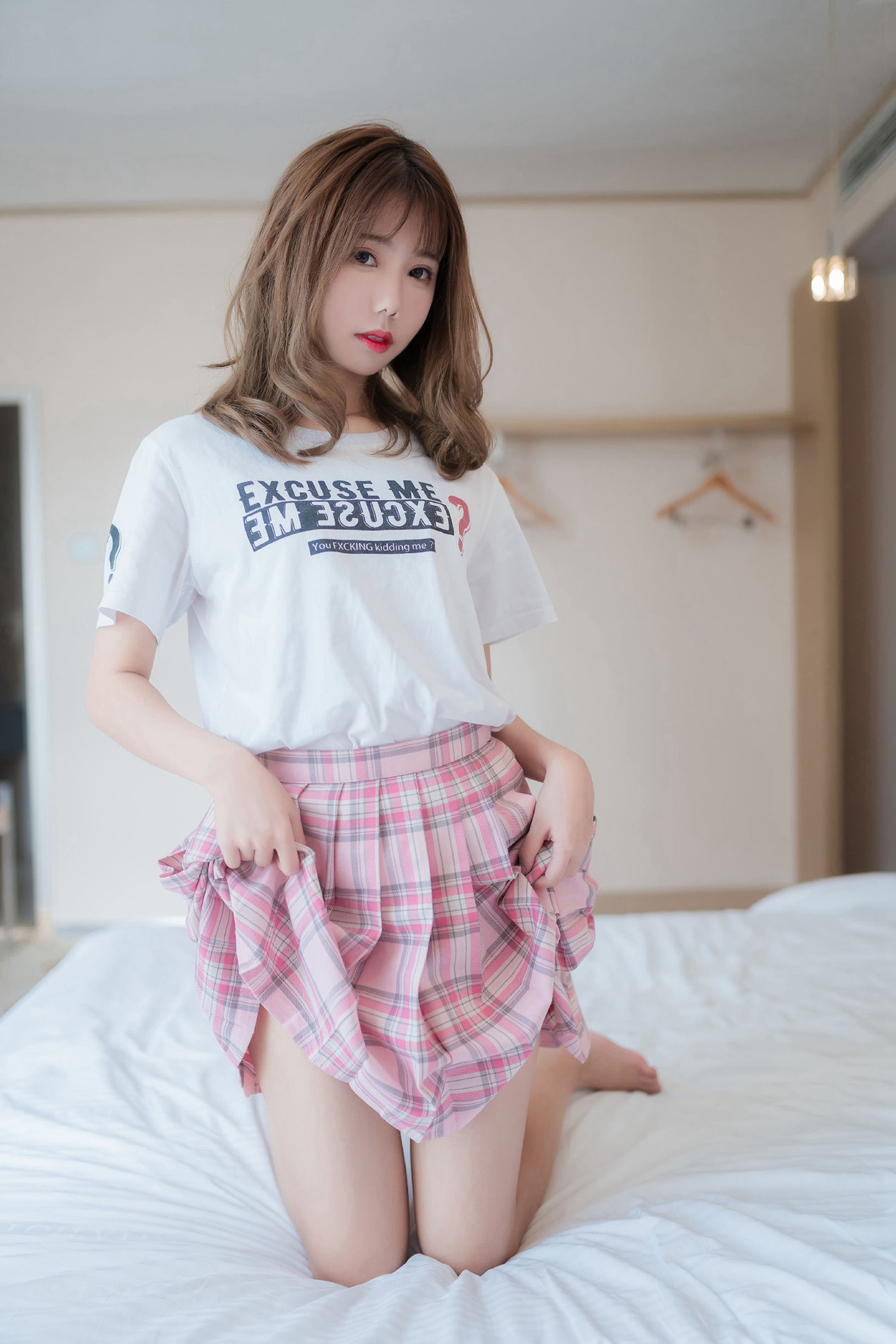 풍지영역] NO.066 초미 기질 격자 스커트 소녀