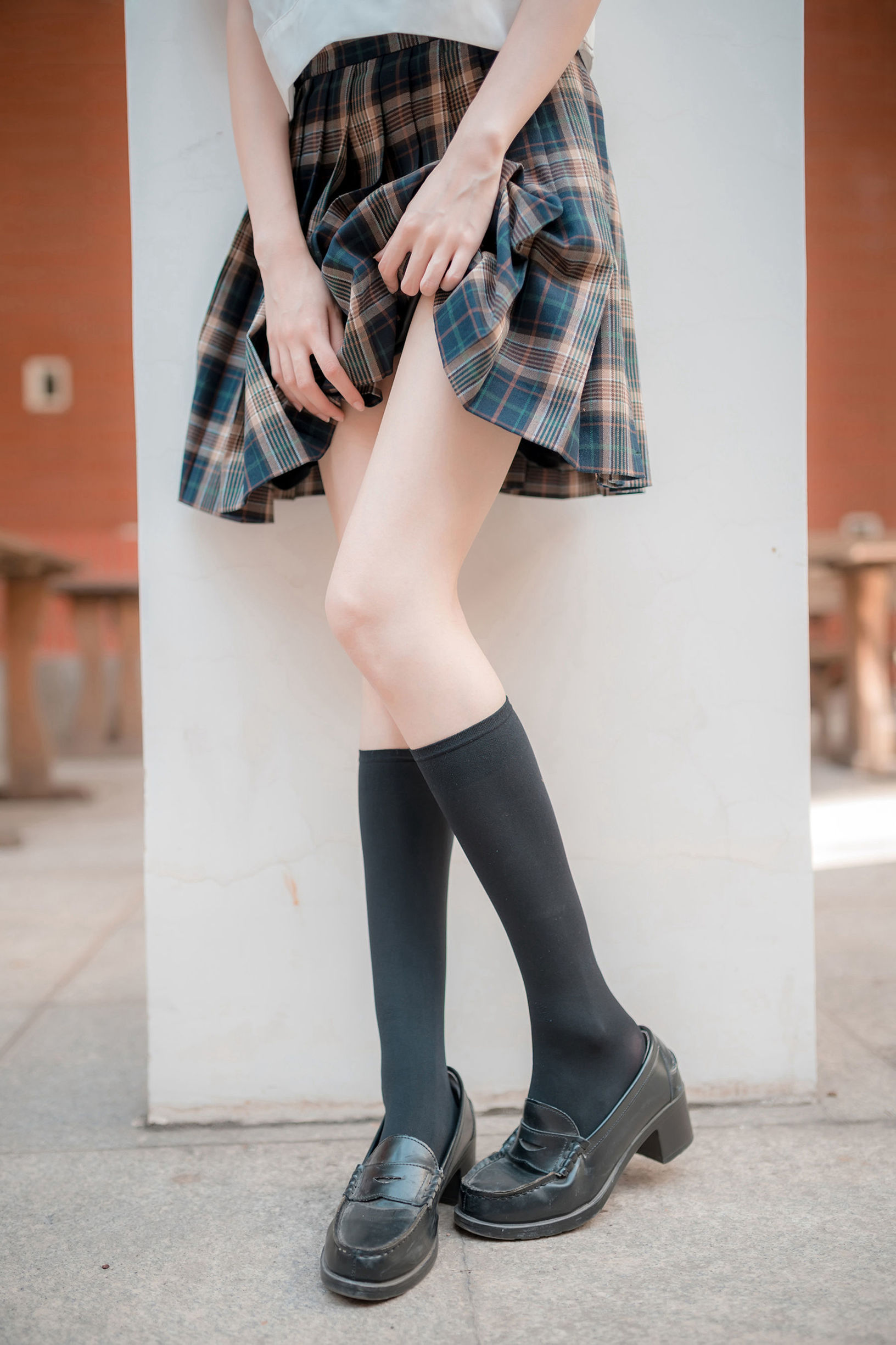 Feng Zhi Ling Yu] No. 074 JK Black Silk Long Stockings