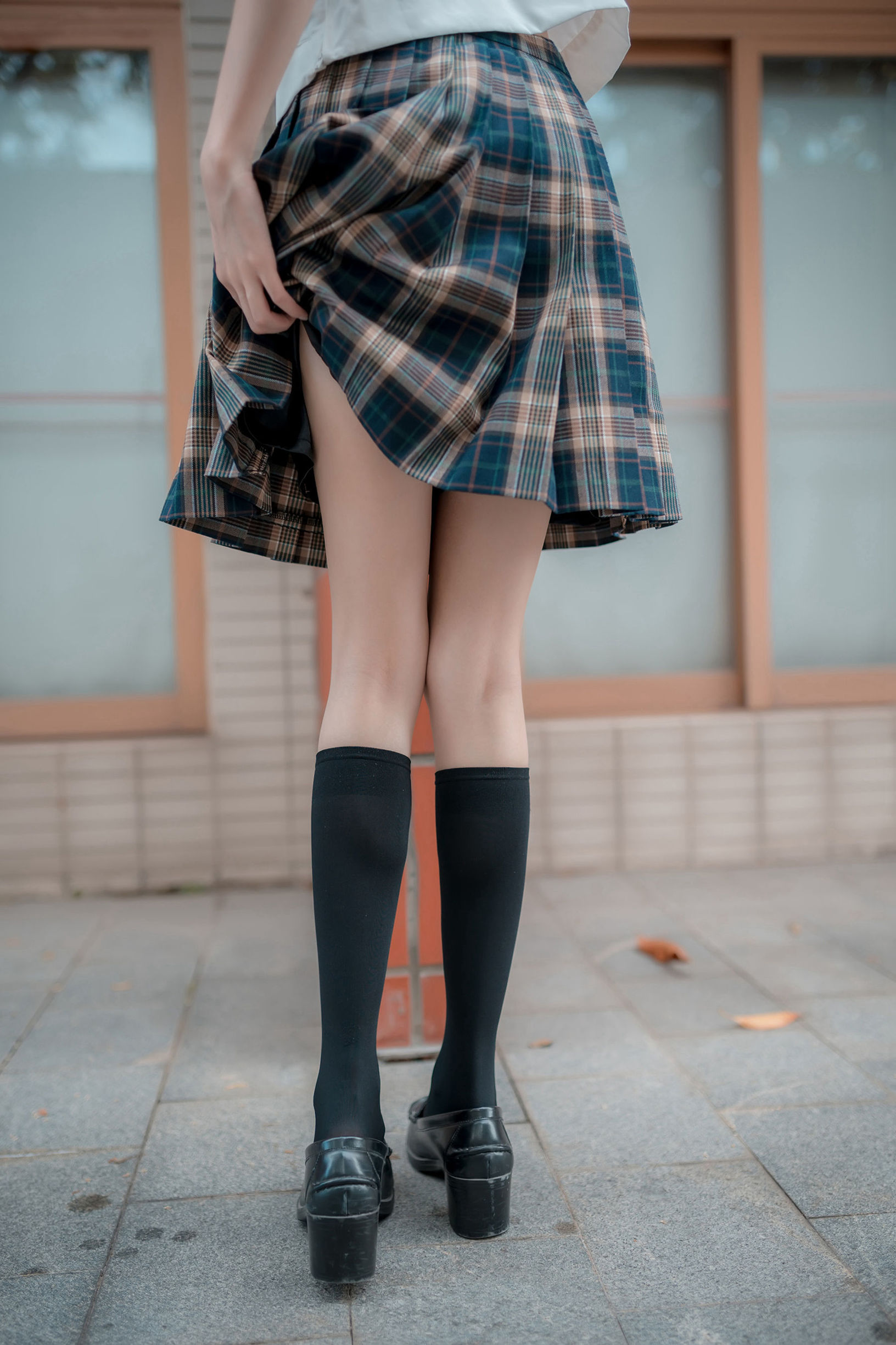 Feng Zhi Ling Yu] No. 074 JK Black Silk Long Stockings