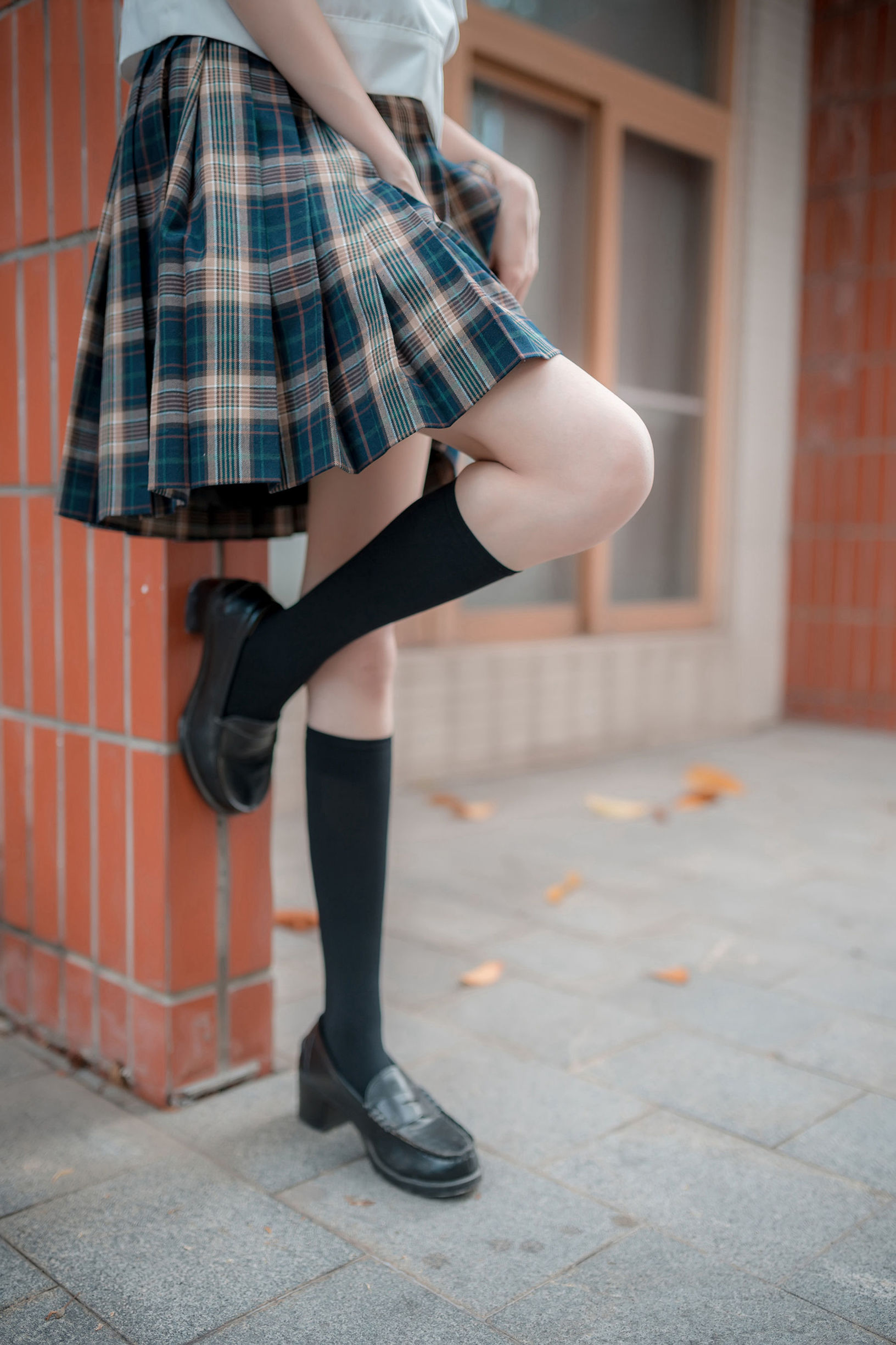 Feng Zhi Ling Yu] No. 074 JK Black Silk Long Stockings