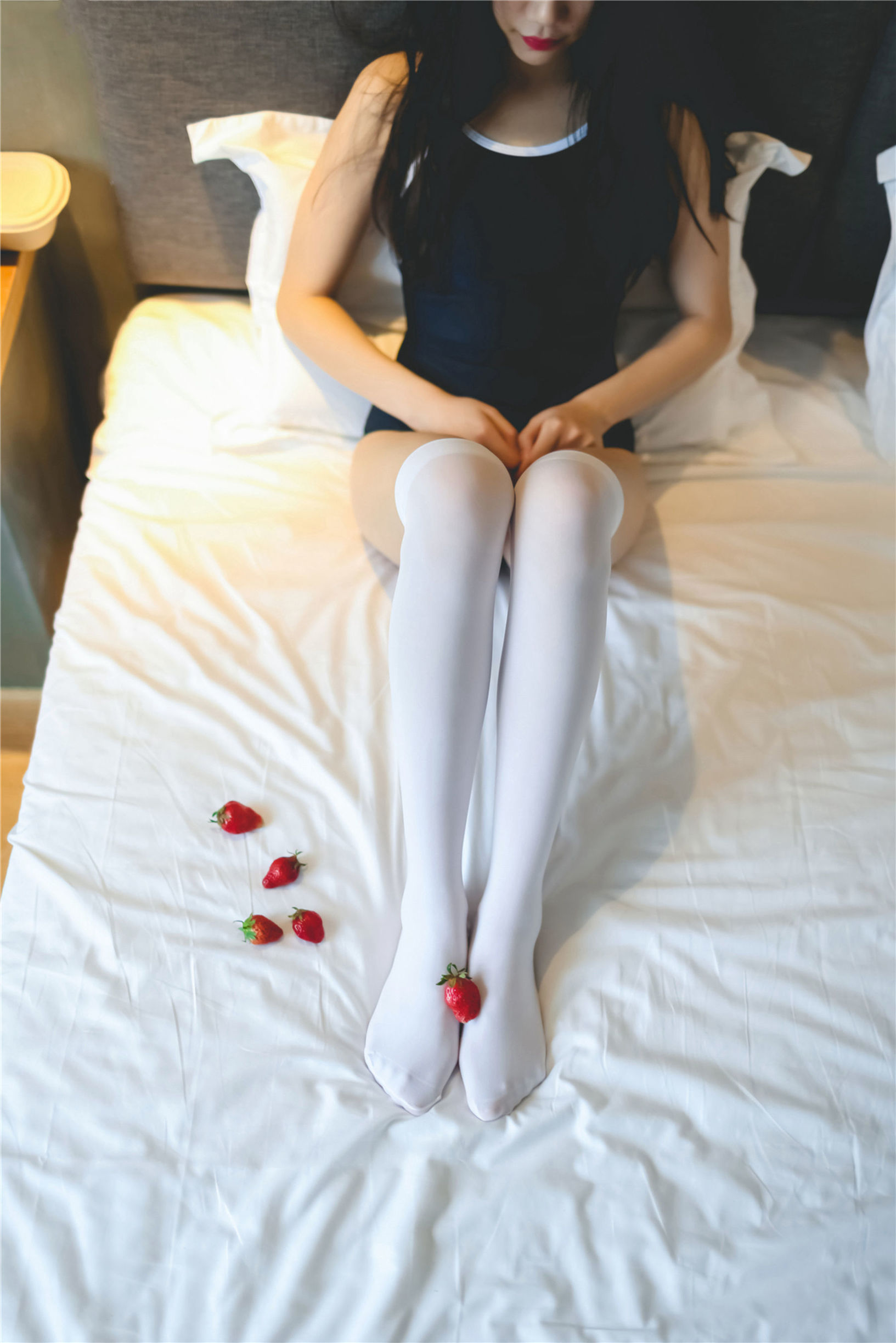 Domain of the Wind] No. 093 Blue School Swimsuit & White Silk Stockings