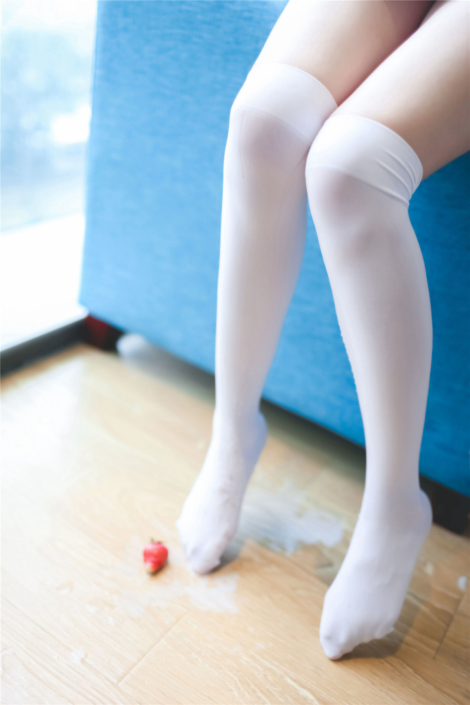 Domain of the Wind] No. 093 Blue School Swimsuit & White Silk Stockings