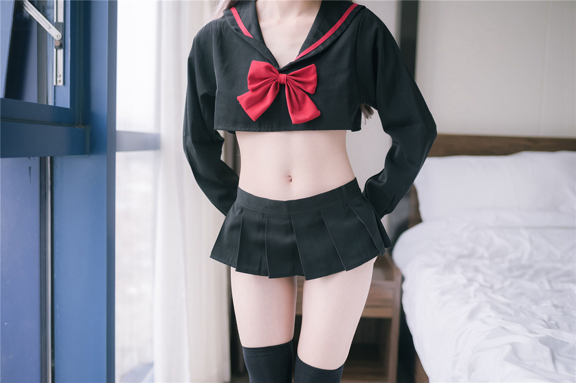 風の領域] NO.119 超短情趣制服 黒ストッキング 長脚