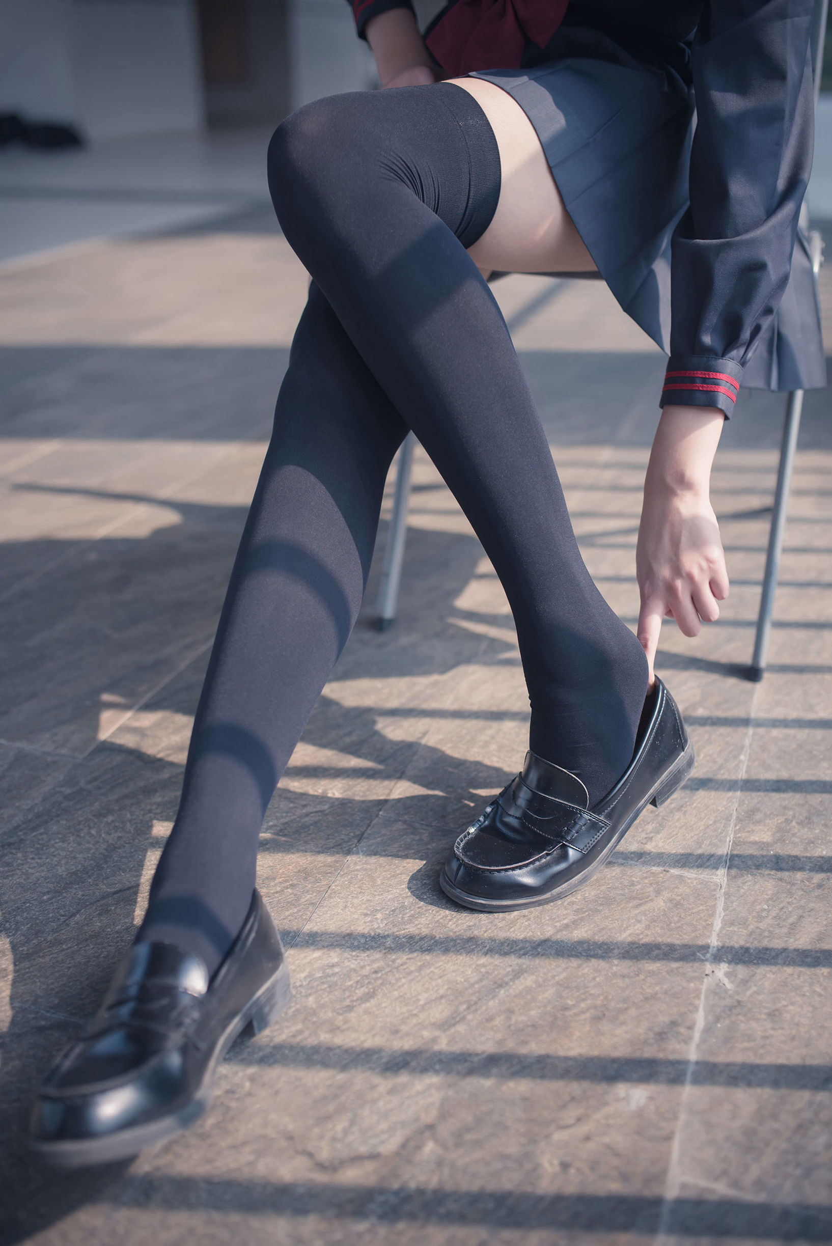 Domain of the Wind] No.120 Ultra-Short Sexy Uniform Black Stockings Long Legs 2