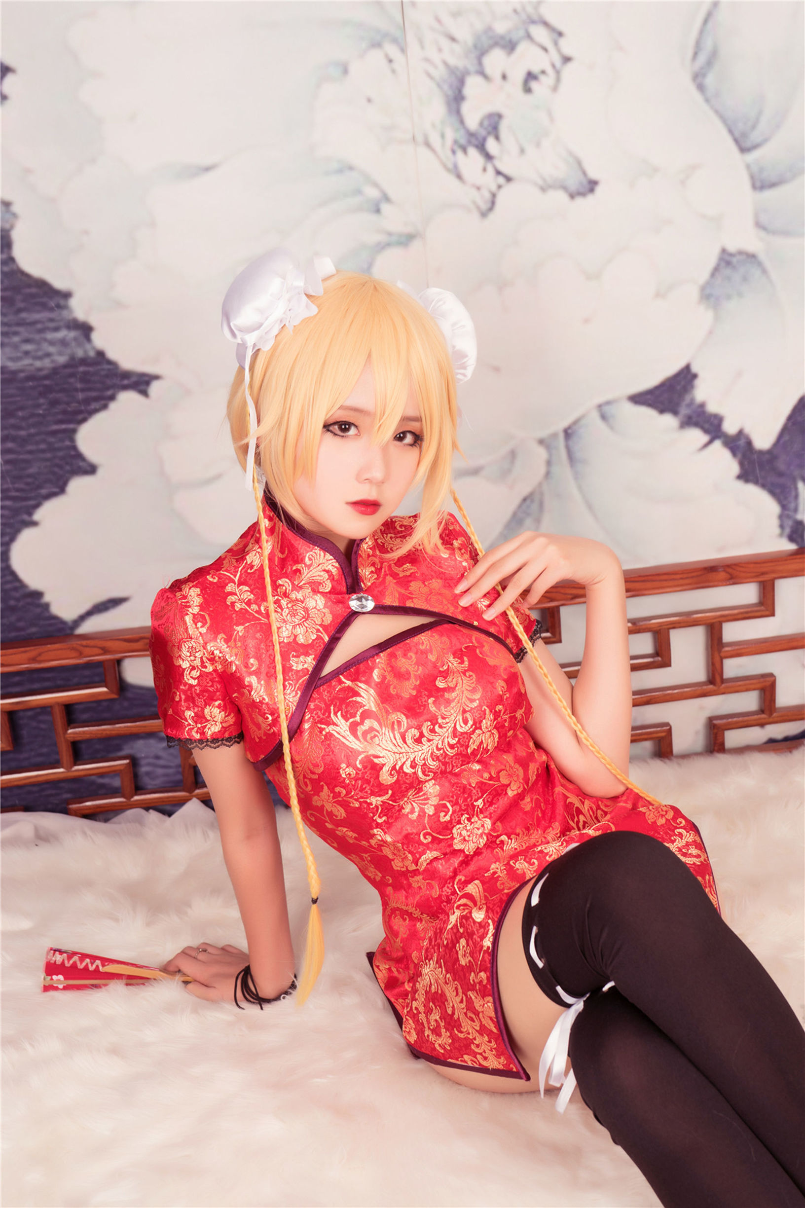 Feng Zhi Lingyu] No. 164 Red Qipao Black Silk Cosplay