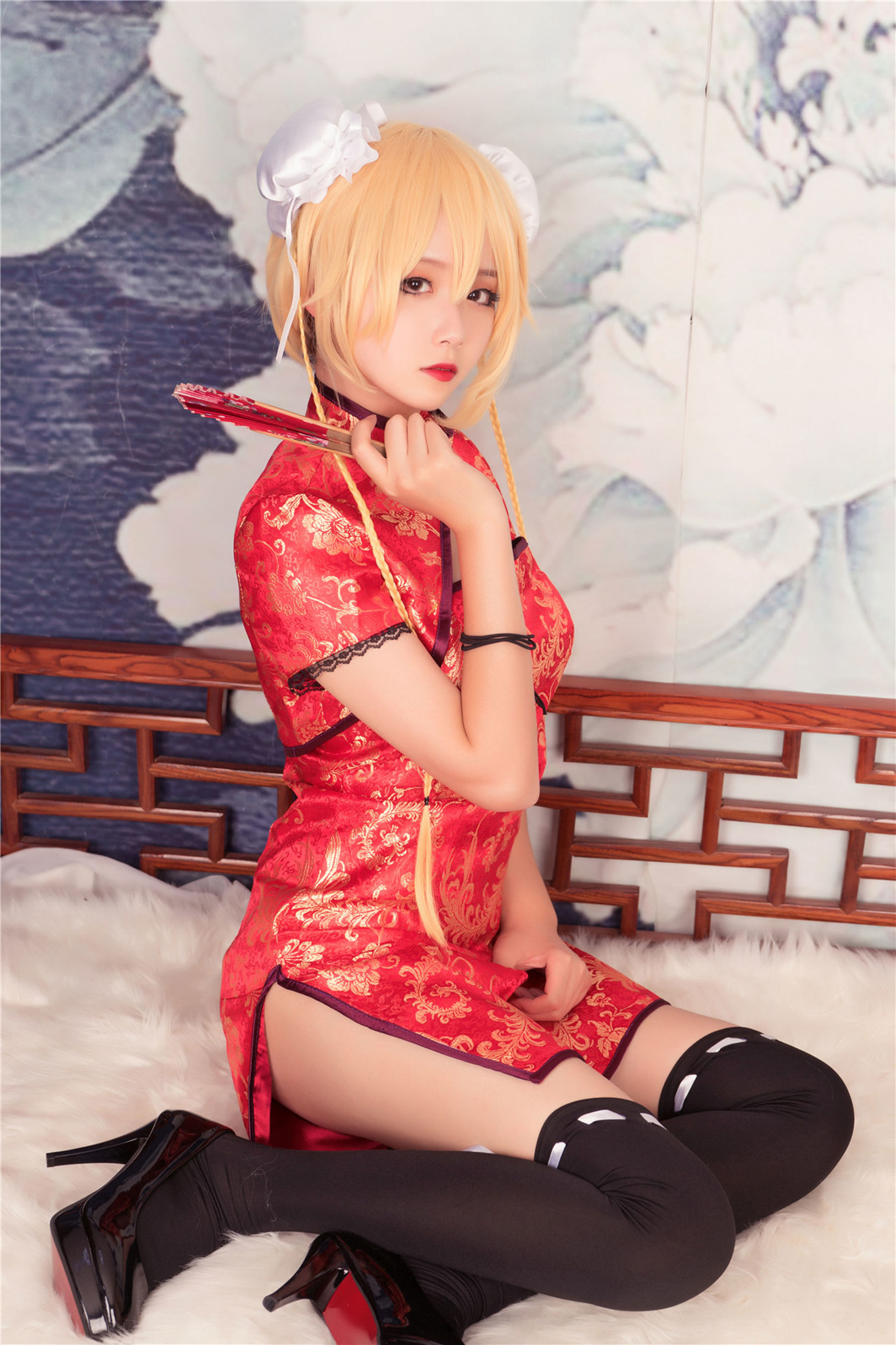 風の領域] NO.164 赤い旗袍と黒い絲のCOS