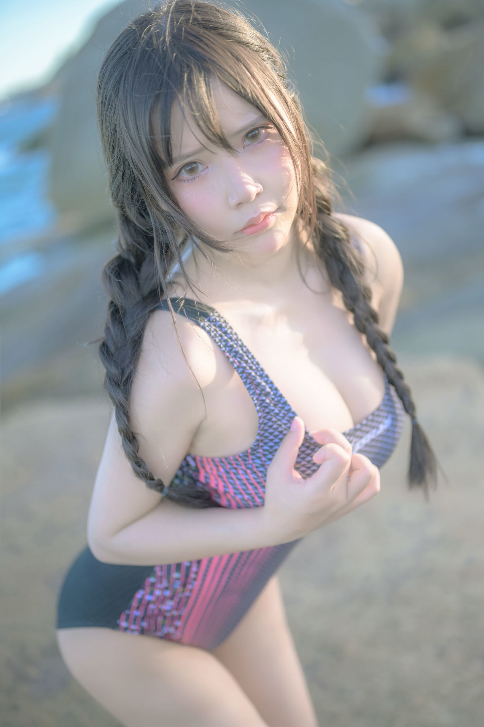COS福利] 二次元妹子がモ子aaを抱き去る - 競技水着