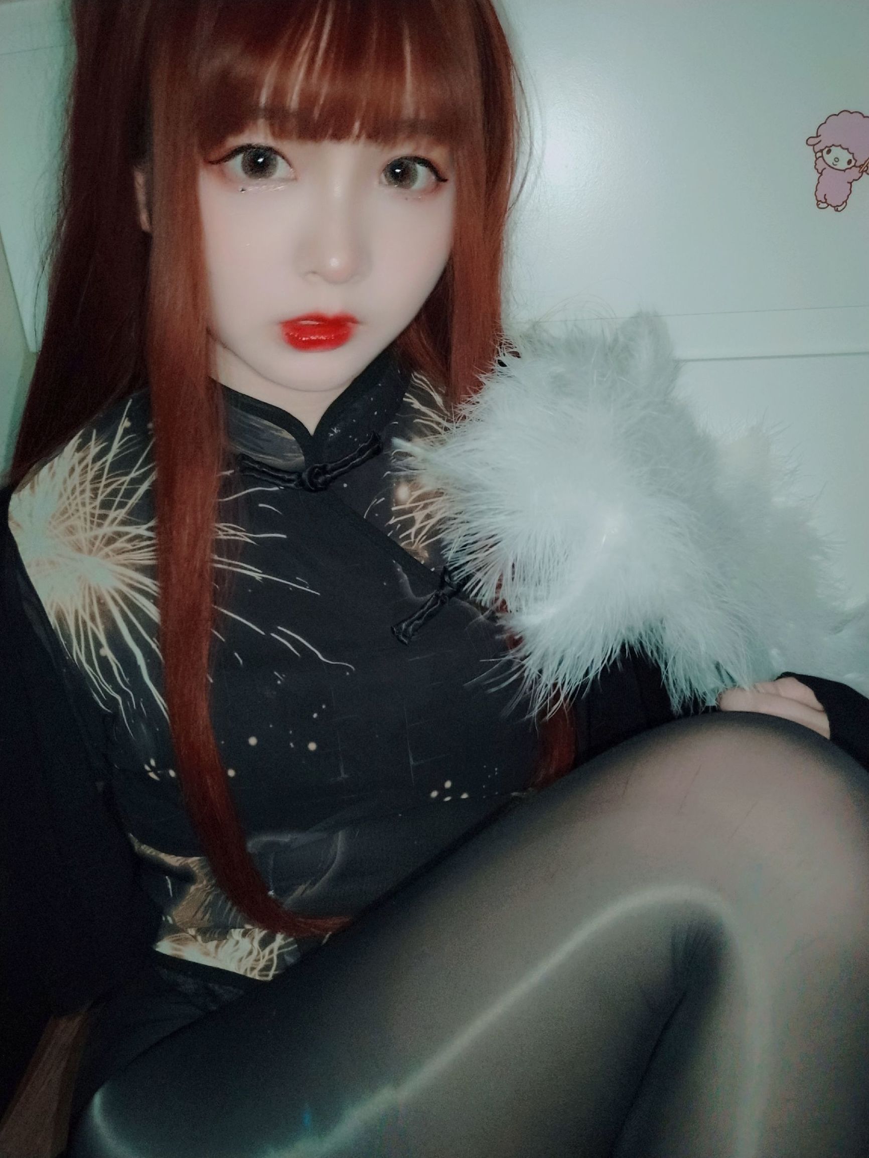Cosplay Welfare] 2D Beauty Furukawa Kagura - Shiny Silk Black Qipao