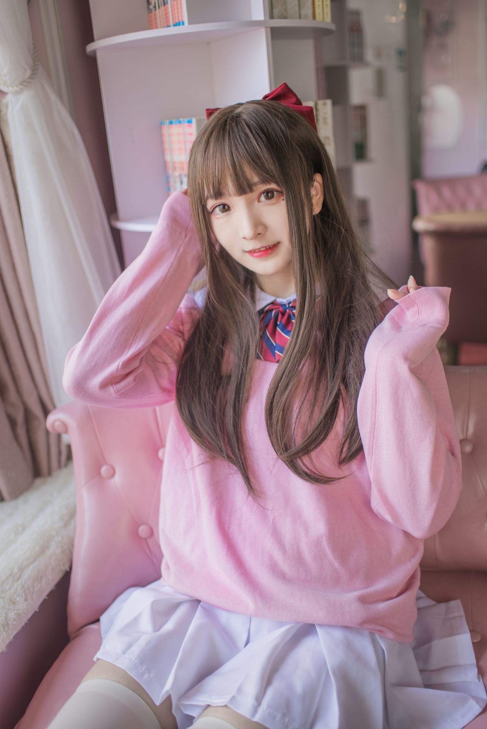 COS Phúc lợi] Người đẹp 2D Furukawa Kagura - JK Màu hồng