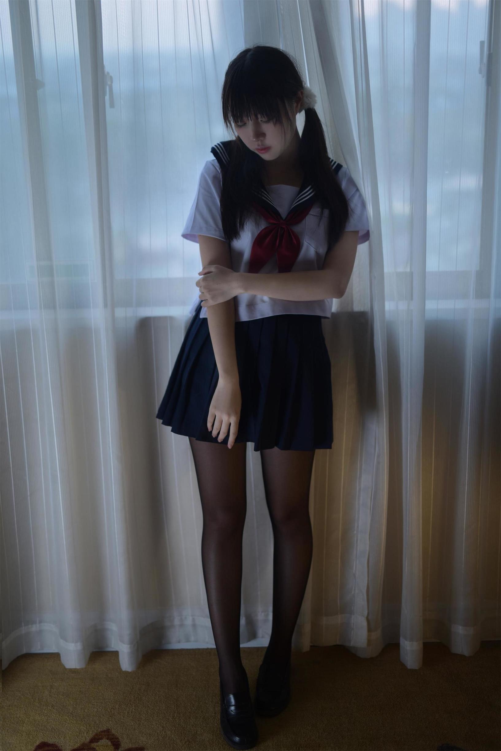 COS福利] 人氣 Coser 二佐 Nisa - 濕身黑絲