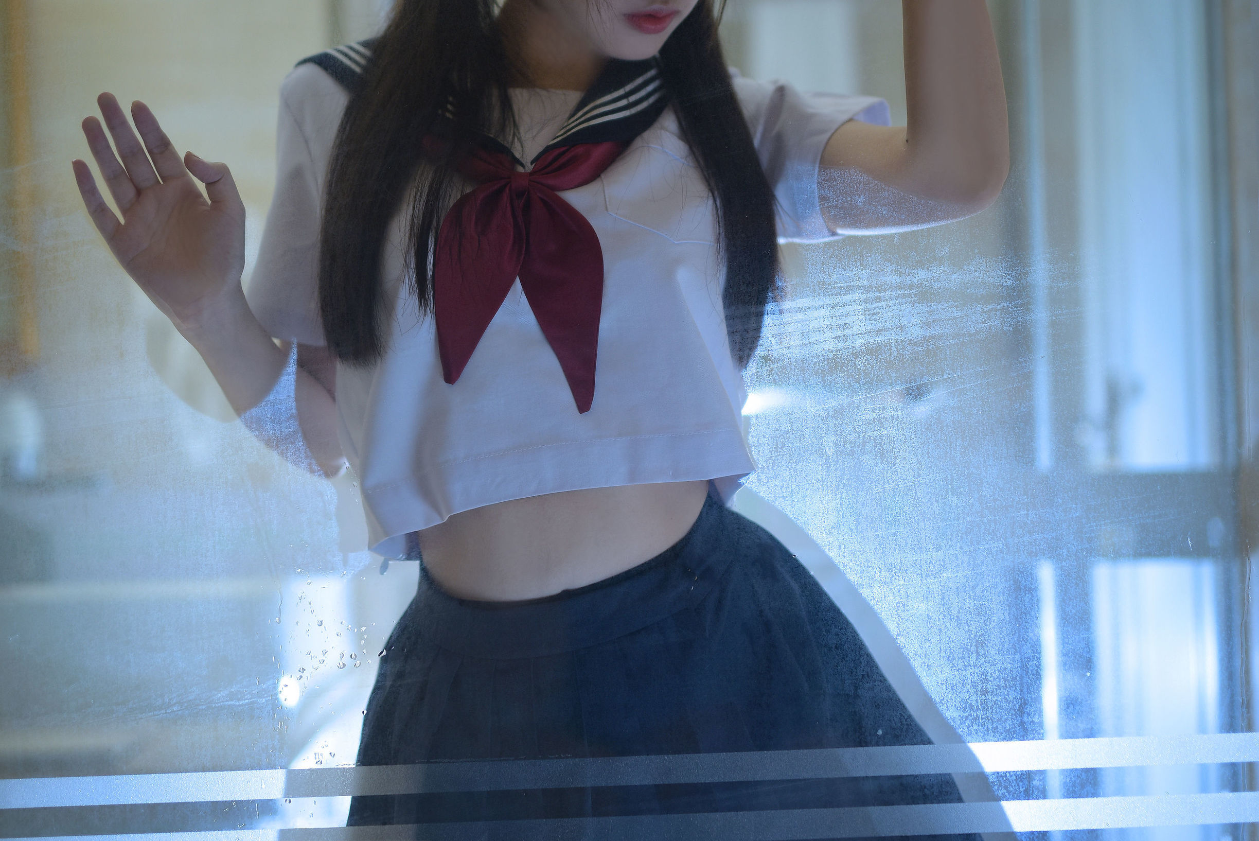 COS福利] 人氣 Coser 二佐 Nisa - 濕身黑絲