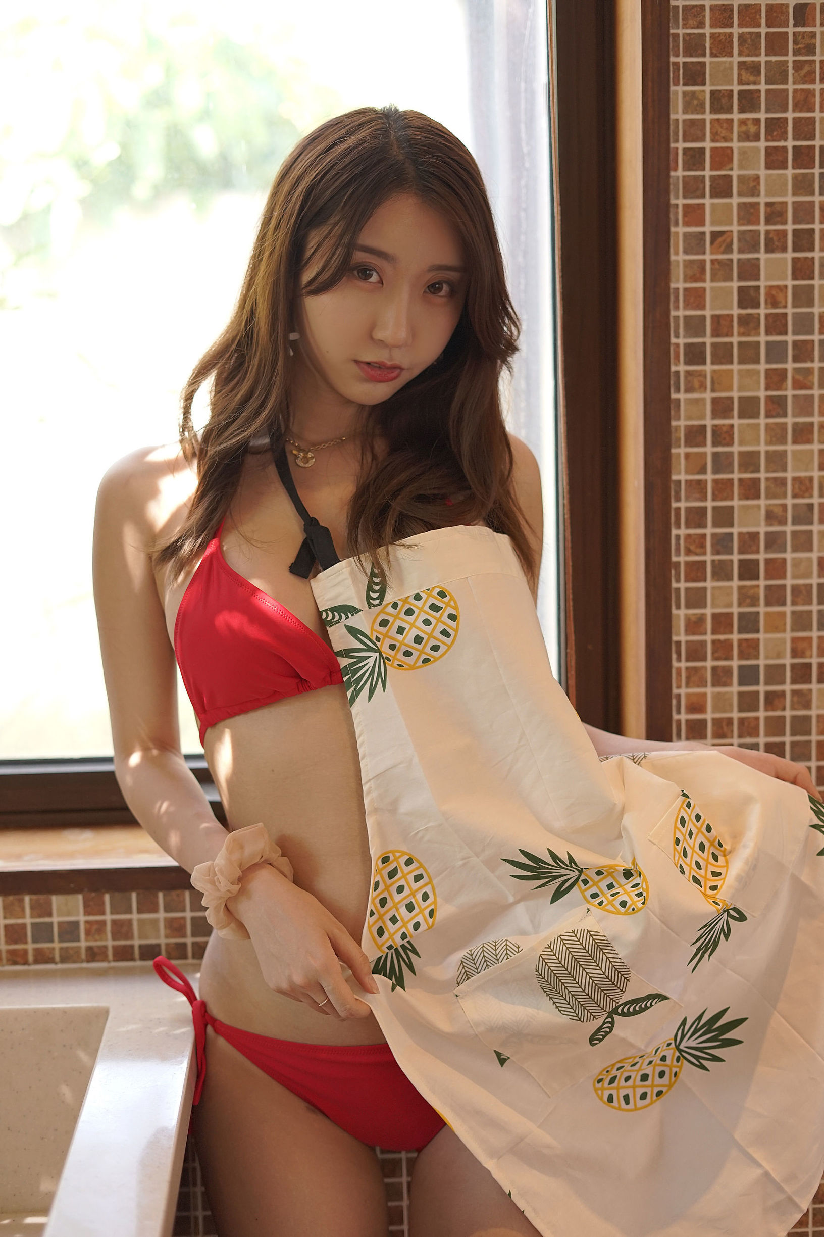 COS Welfare] Popular Cosplayer Kurokawa - Island Journey Bikini Apron