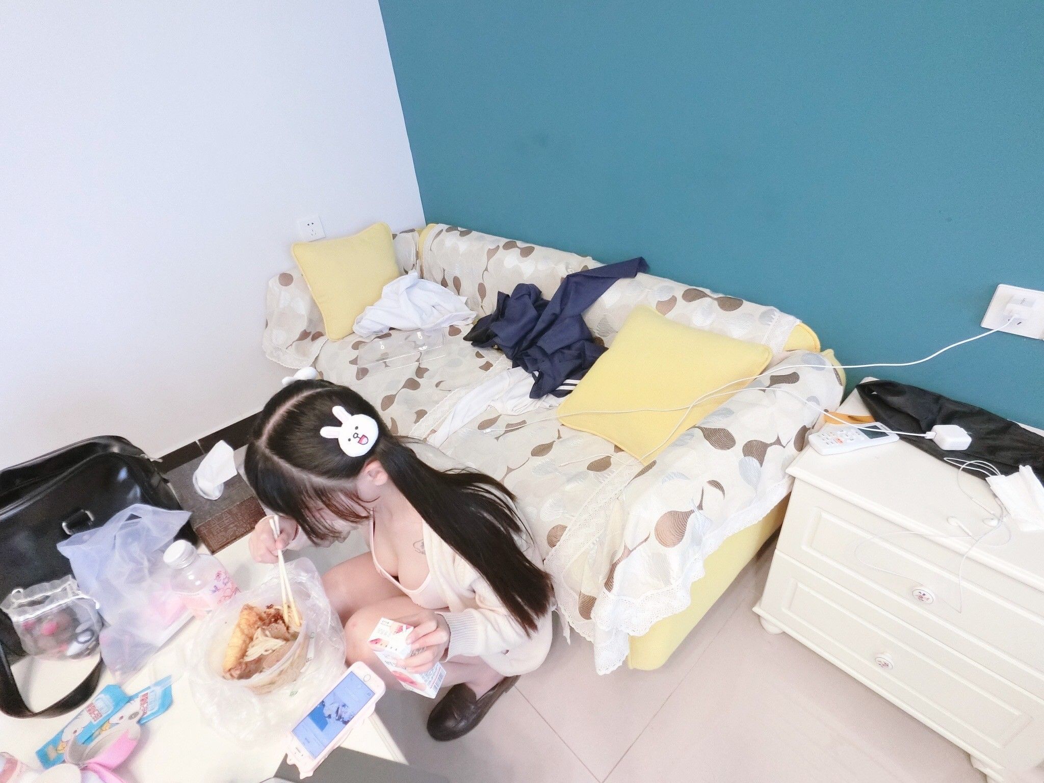 COS Phúc lợi] Si Meo - Quả dâu tây nhỏ màu hồng lớp lót