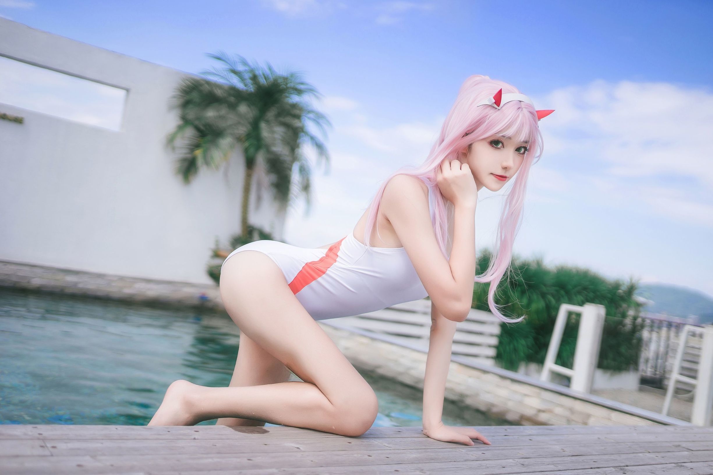 COS Phúc Lợi] Blogger Anime Nam Đào Momoko - Áo tắm liền mảnh