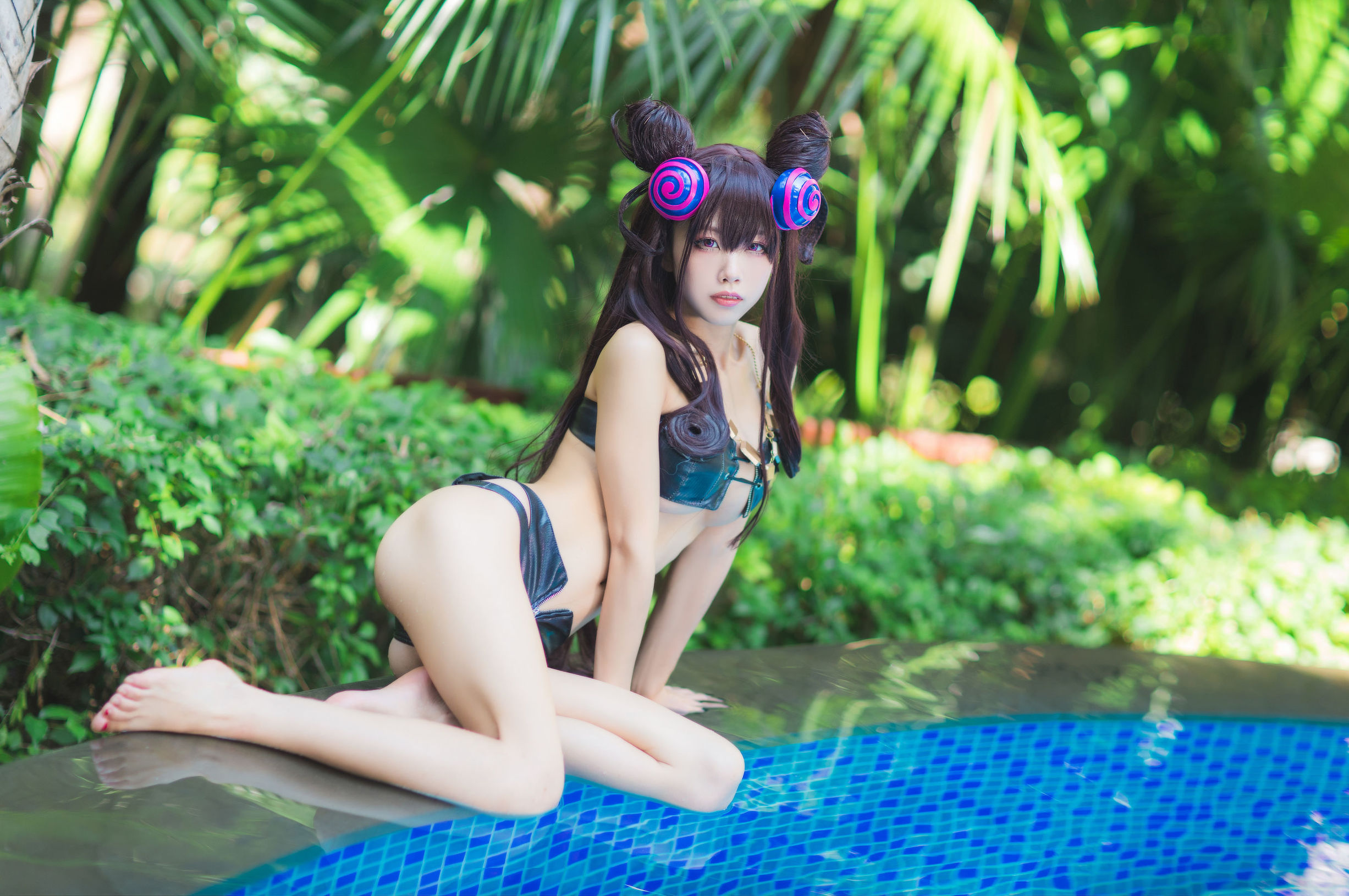 COS Phúc lợi] Blogger Hoạt hình Thủy Miêu Aqua - Tử Thức Bộ Bộ đồ bơi Ver