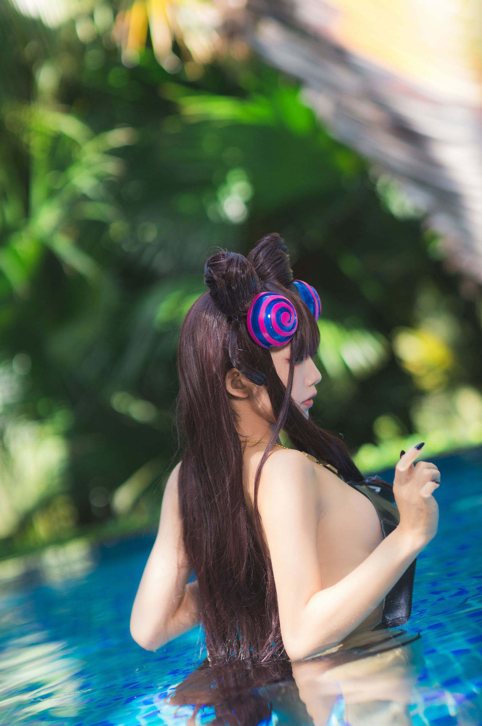COS Phúc lợi] Blogger Hoạt hình Thủy Miêu Aqua - Tử Thức Bộ Bộ đồ bơi Ver