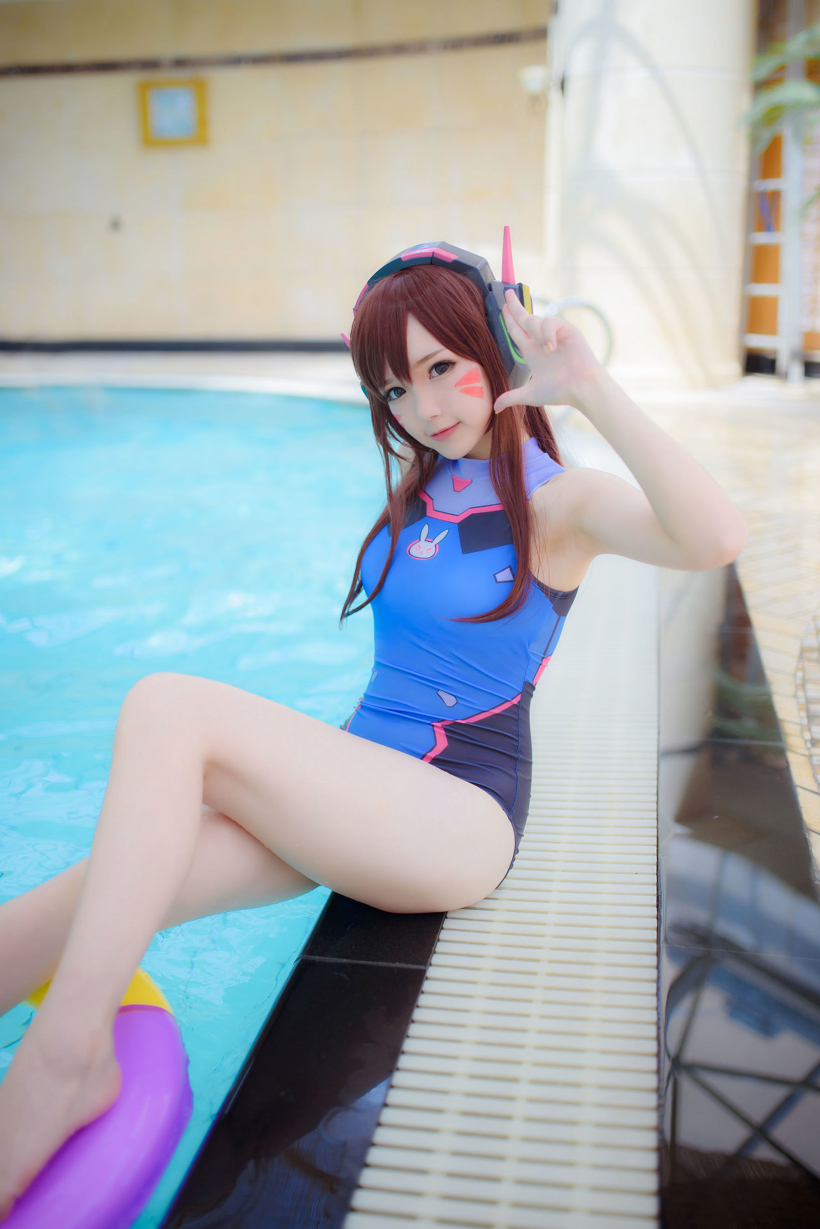 Cosplay Welfare] Anime Blogger Xueqing Astra - D.Va Swimsuit