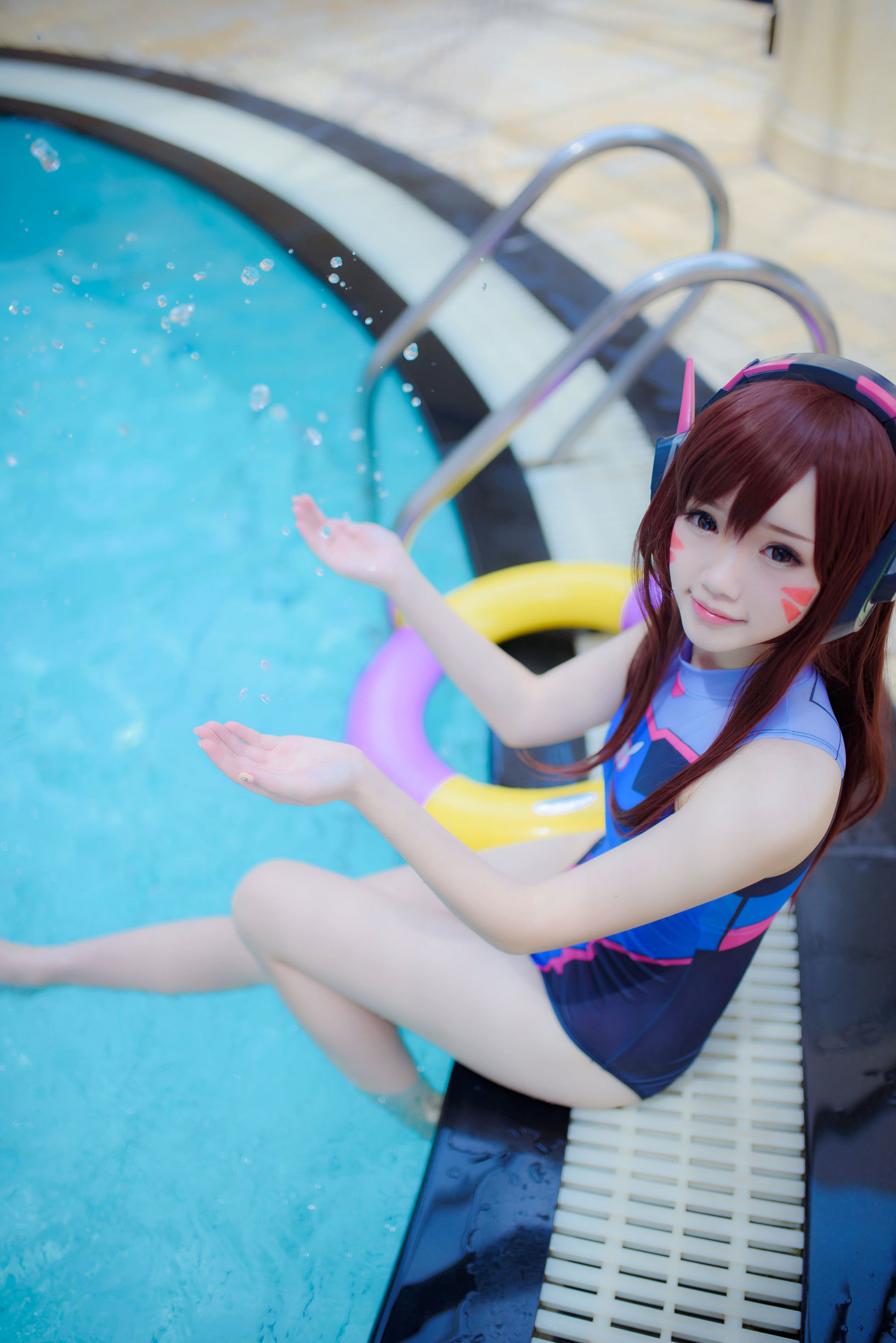 Cosplay Welfare] Anime Blogger Xueqing Astra - D.Va Swimsuit