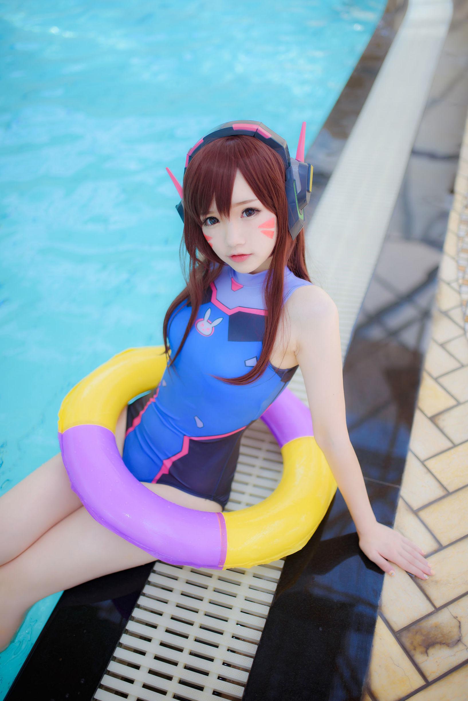 Cosplay Welfare] Anime Blogger Xueqing Astra - D.Va Swimsuit