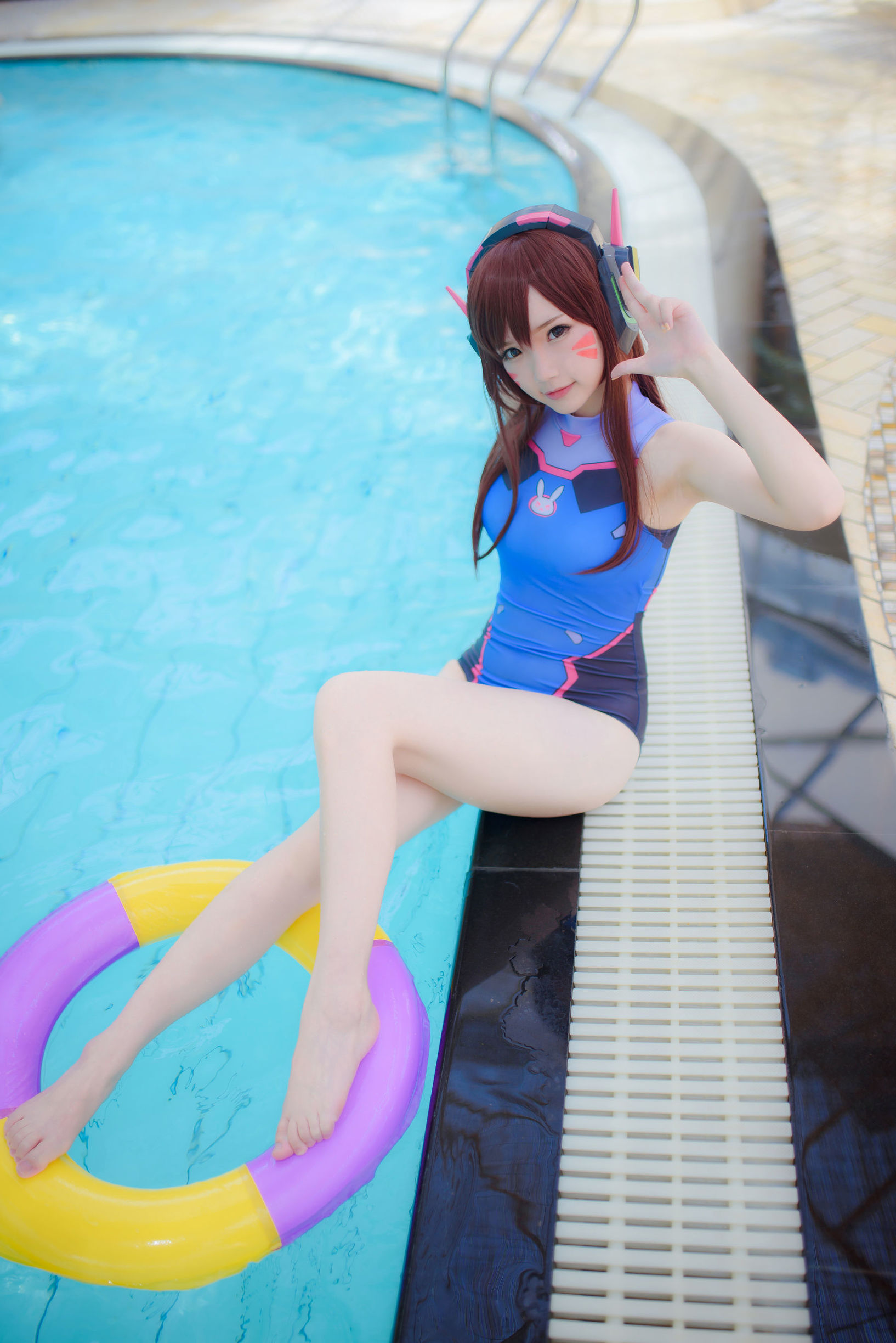 Cosplay Welfare] Anime Blogger Xueqing Astra - D.Va Swimsuit