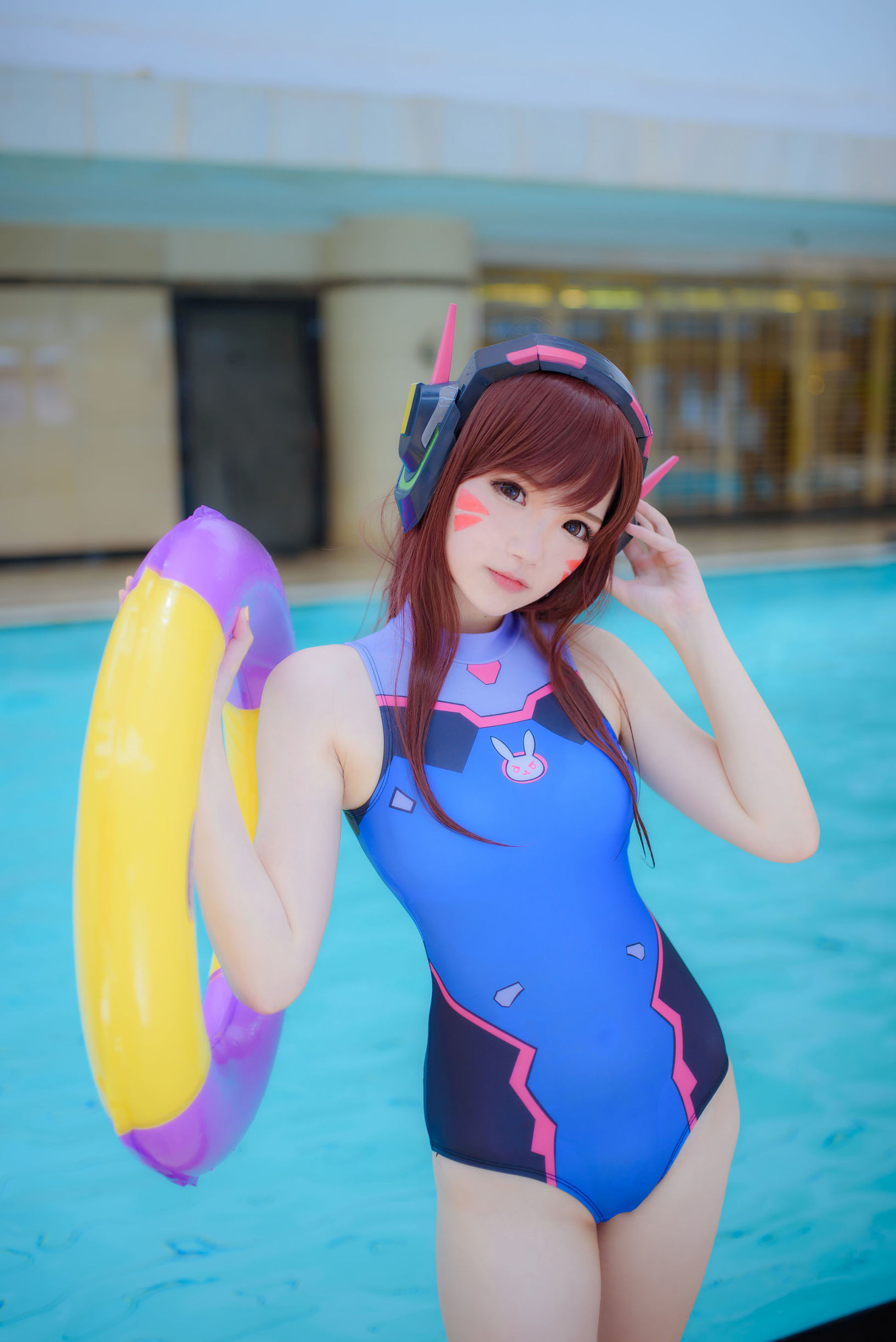 Cosplay Welfare] Anime Blogger Xueqing Astra - D.Va Swimsuit