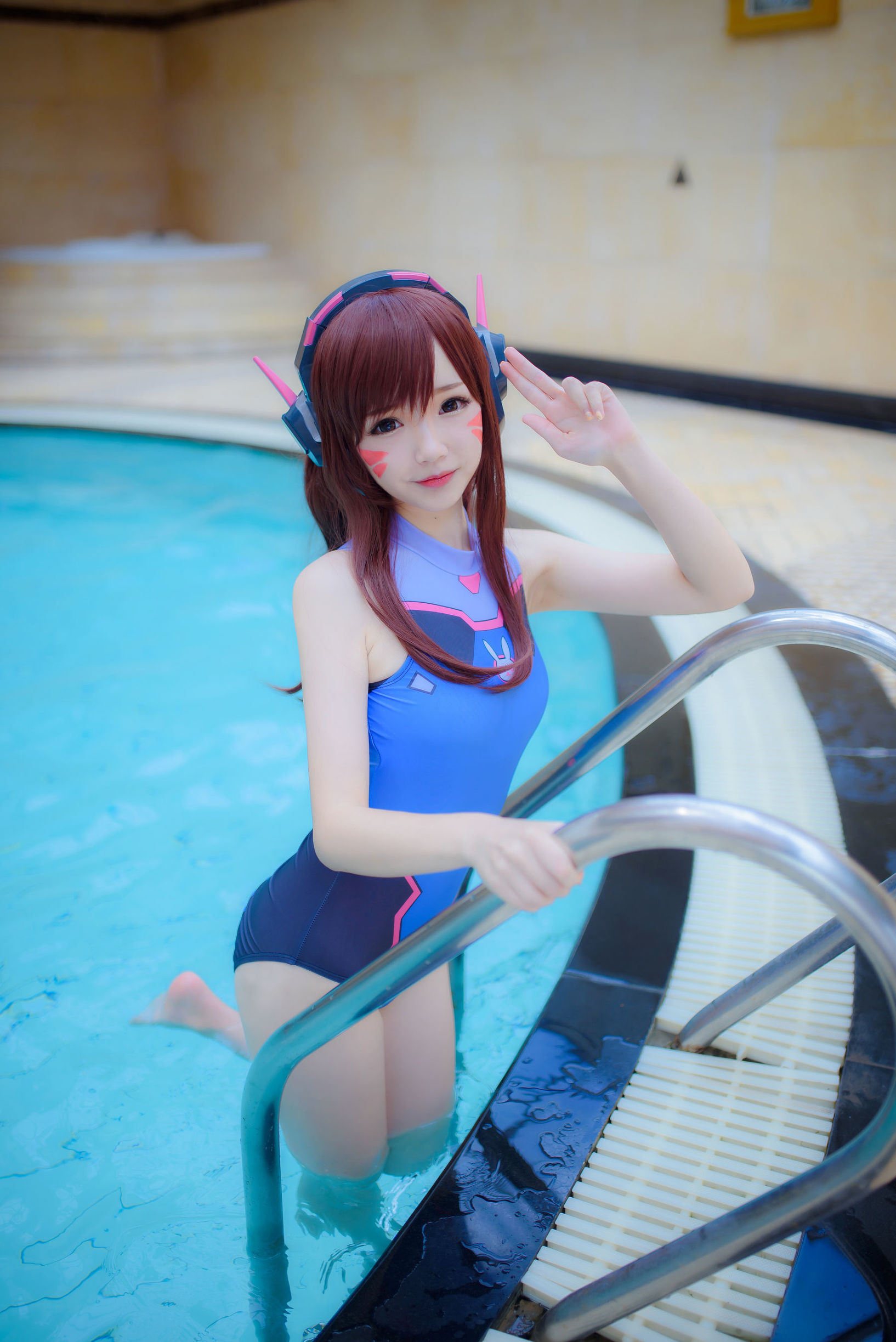 Phúc lợi COS] Blogger Anime Tuyết Thanh Astra - D.Va Áo tắm