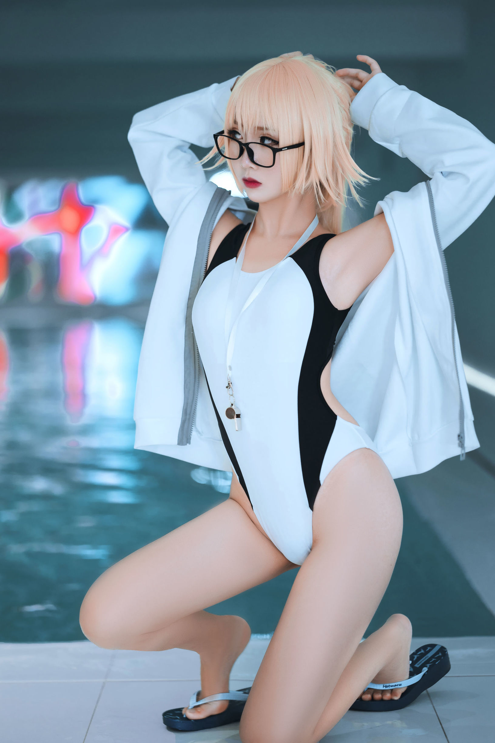 COS Phúc lợi] Coser dễ thương phổ biến Mian Bing Xian Er - Jeanne d'Arc Áo tắm