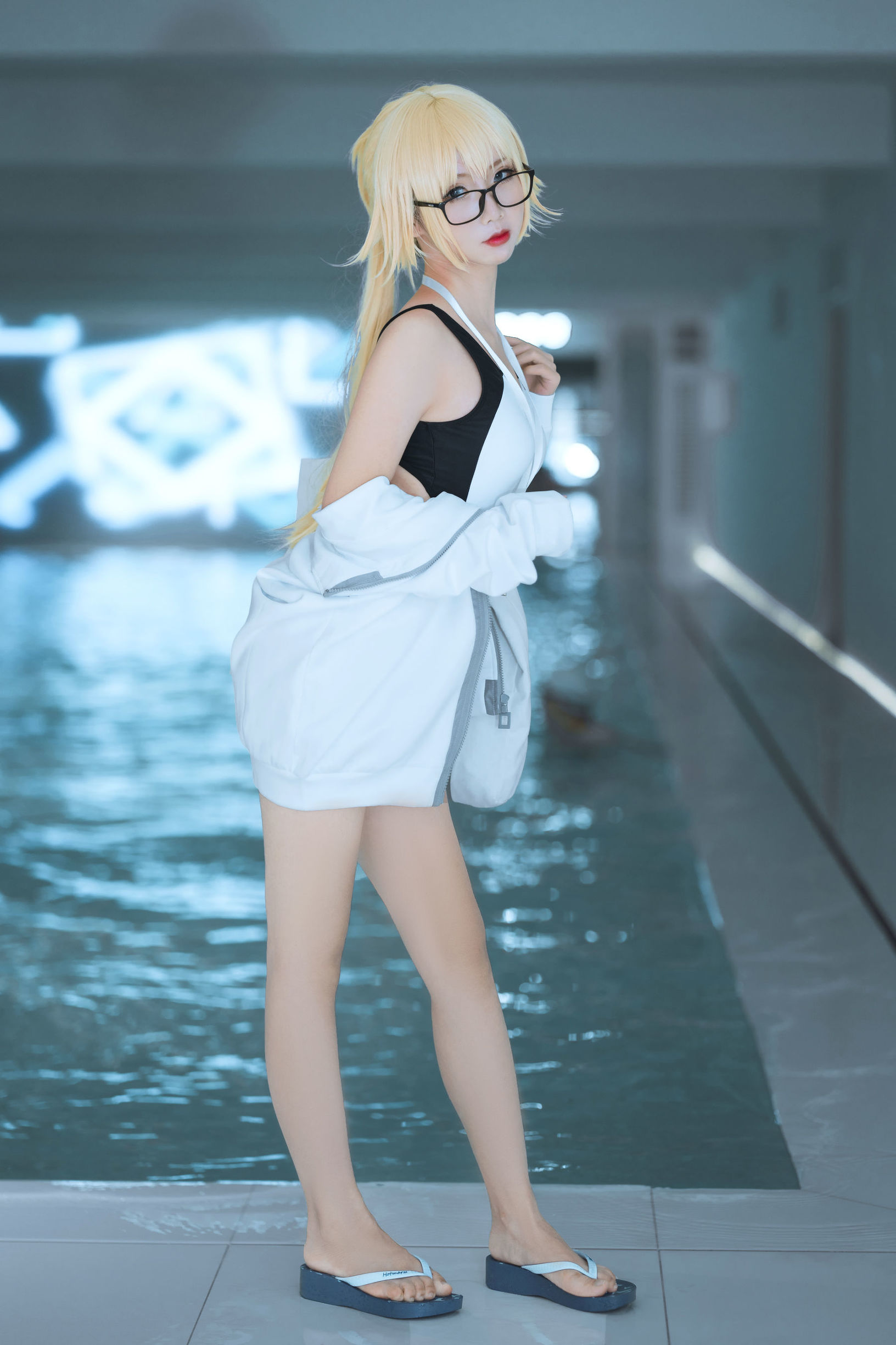 COS Phúc lợi] Coser dễ thương phổ biến Mian Bing Xian Er - Jeanne d'Arc Áo tắm