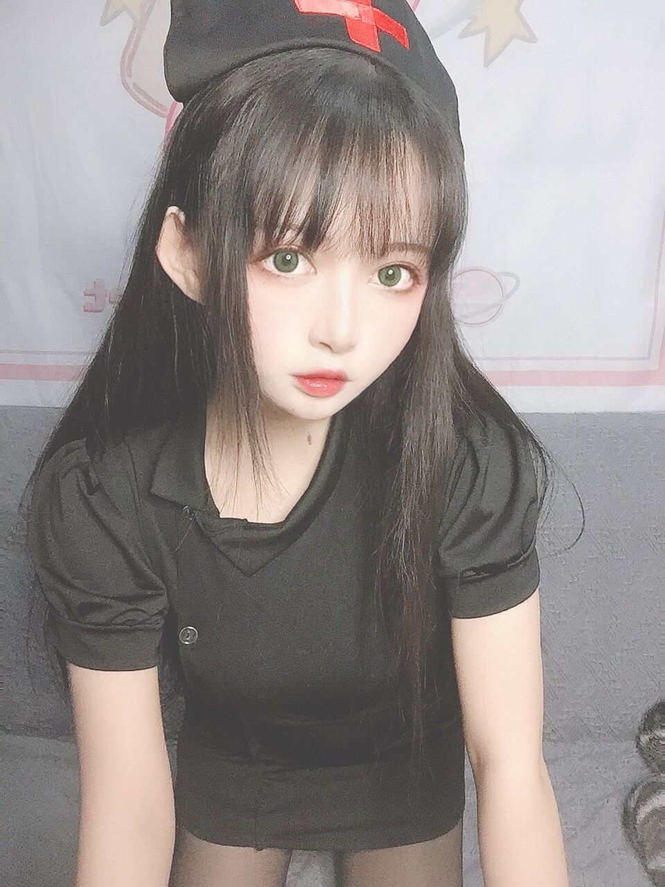 COS福利] 大眼萌妹黑貓貓OvO - 護士喵
