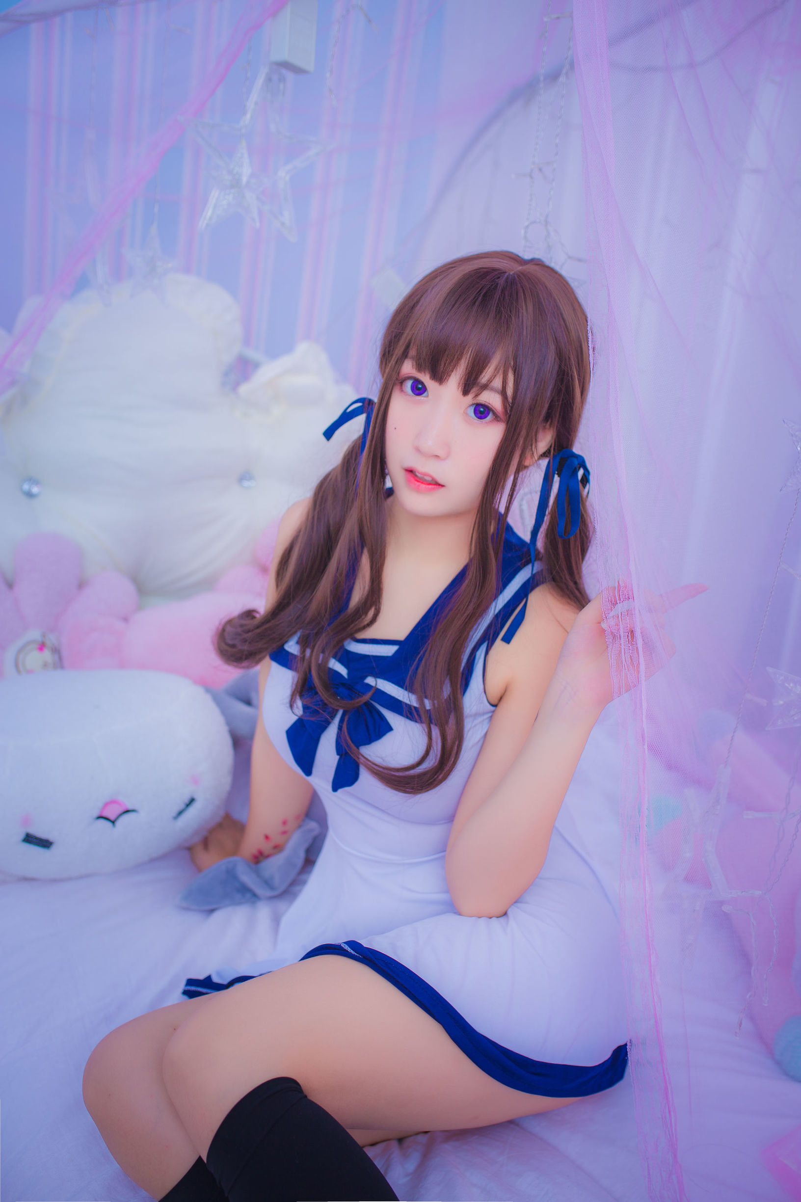 COS福利] 巨乳貓九醬櫻花 - 連衣水手服
