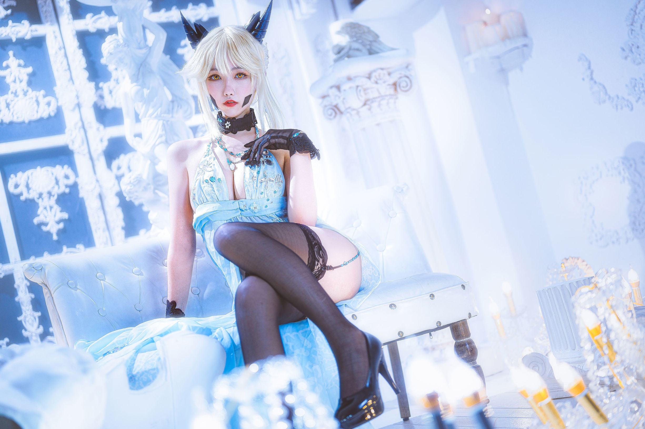 Cosplay Phúc lợi] Cô gái Weibo Momoko Aoi Aoi - Hắc Thương Đần Lễ Phục