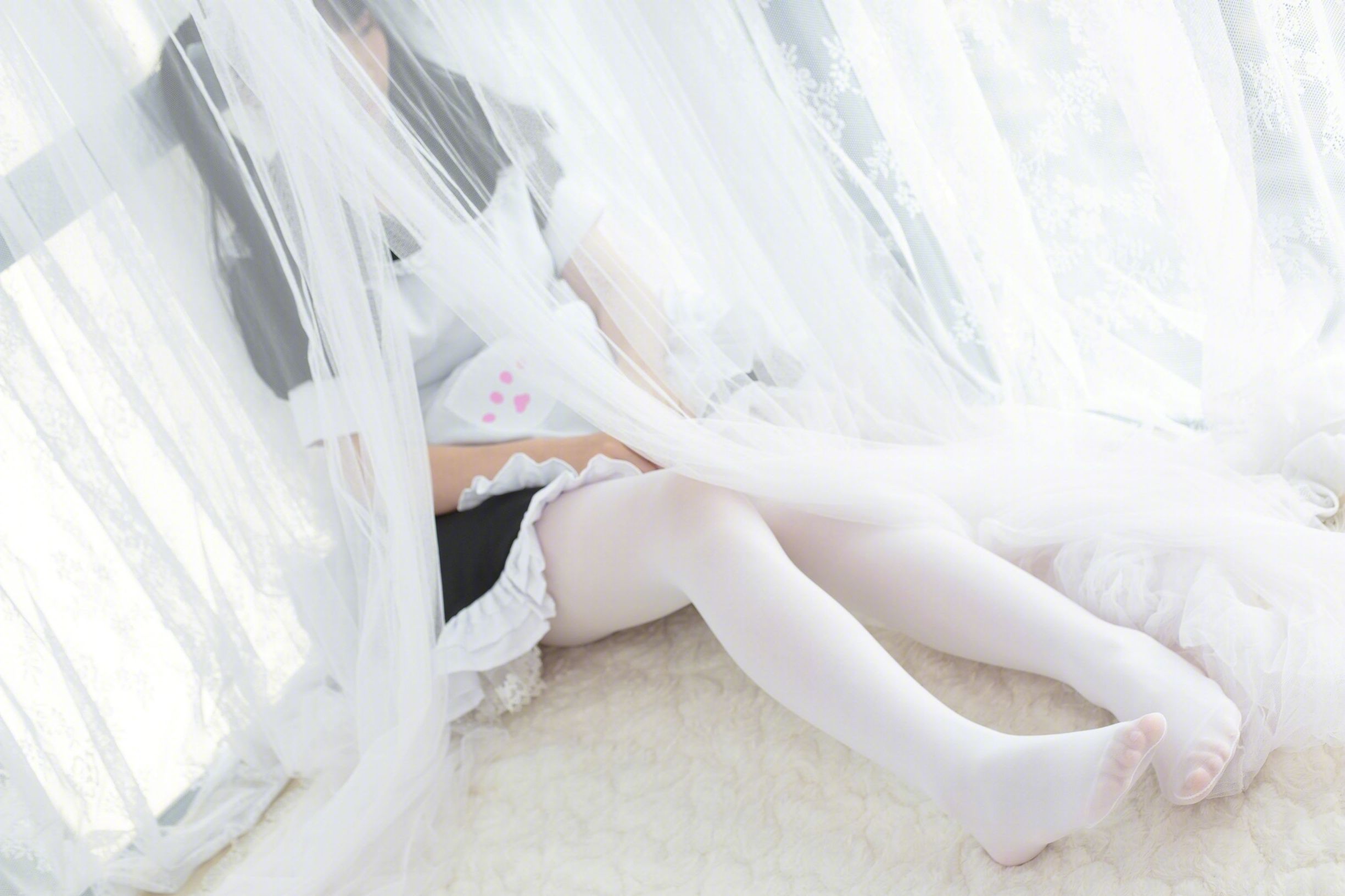 コスプレ特典] 私はnekoじゃない - 白ストッキングメイド
