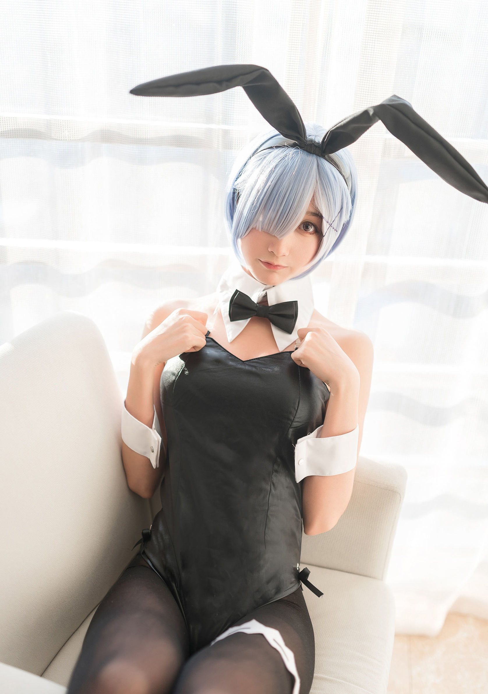 Cosplay Phúc Lợi] Cô Gái Moe Hệ Mộc Miên Miên OwO - Rem Bunny Girl