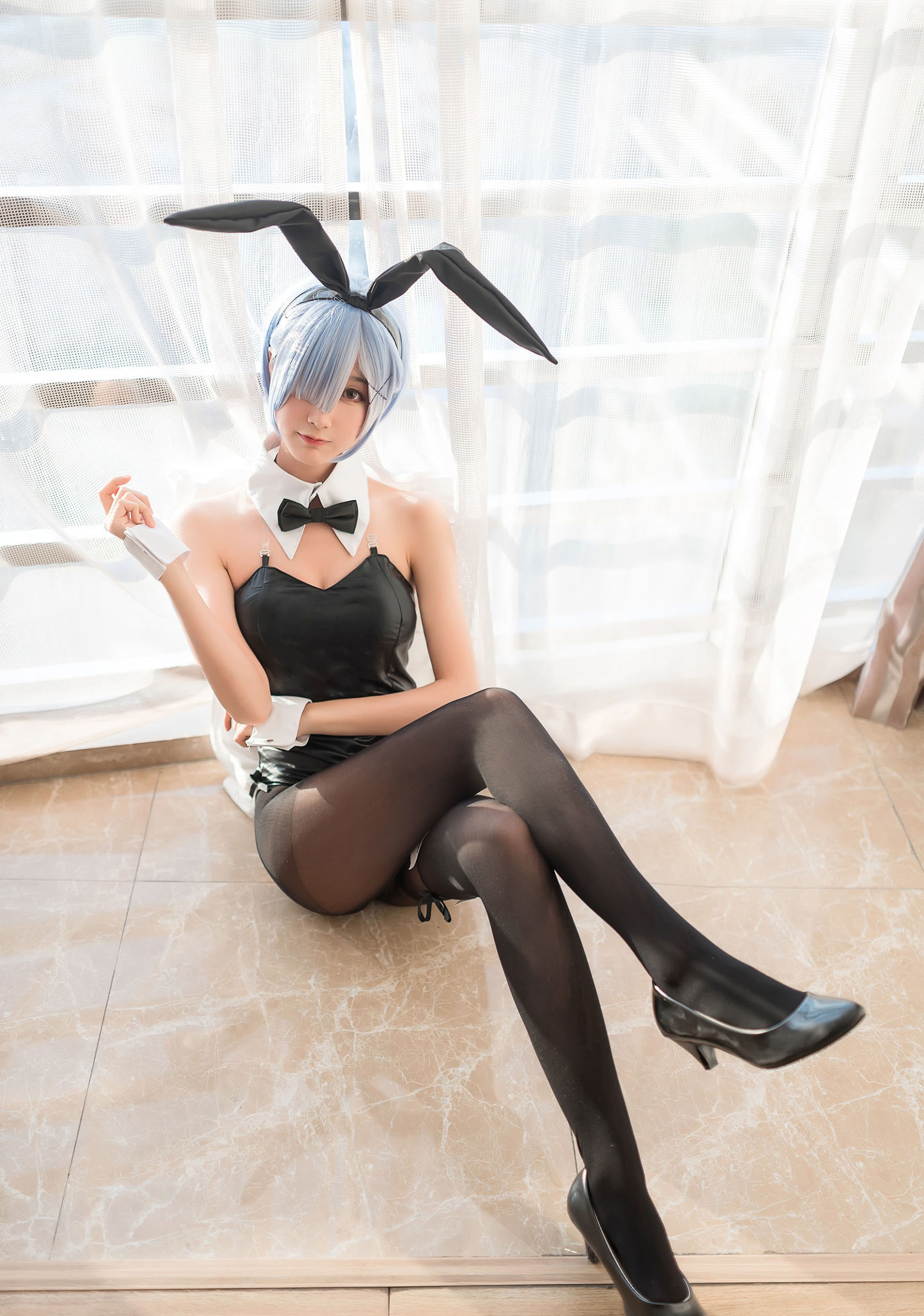 Cosplay Phúc Lợi] Cô Gái Moe Hệ Mộc Miên Miên OwO - Rem Bunny Girl