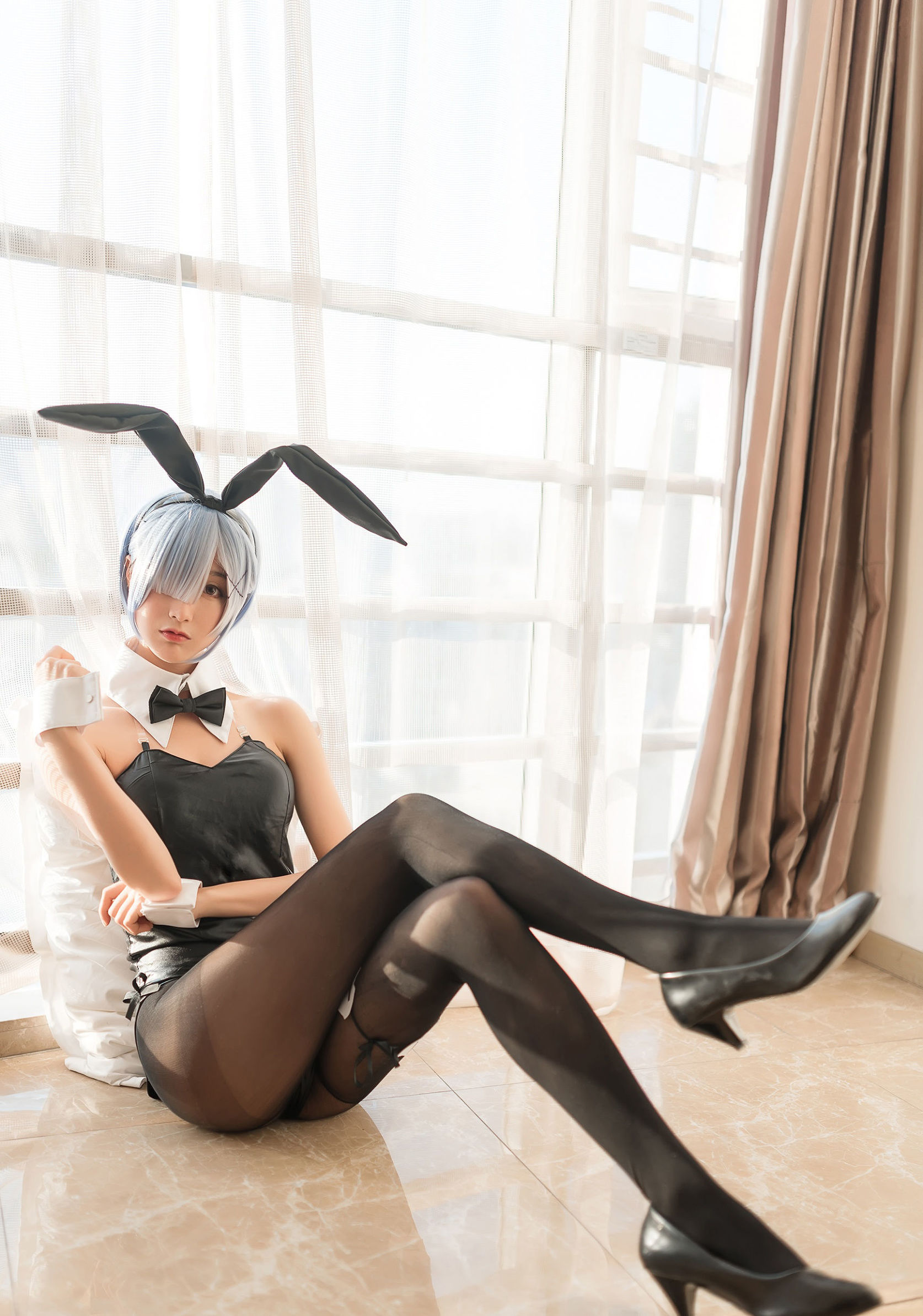 Cosplay Phúc Lợi] Cô Gái Moe Hệ Mộc Miên Miên OwO - Rem Bunny Girl