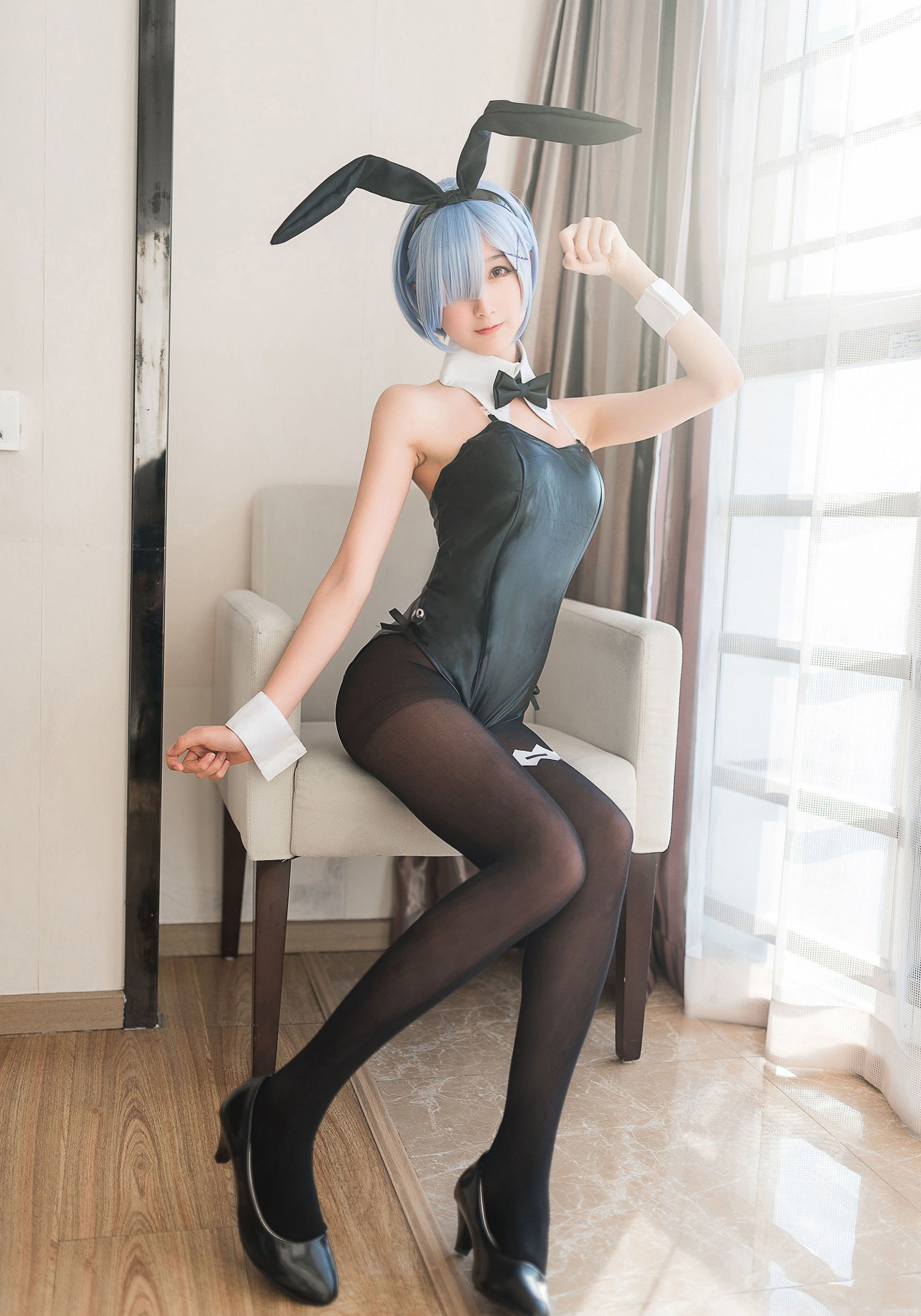 Cosplay Phúc Lợi] Cô Gái Moe Hệ Mộc Miên Miên OwO - Rem Bunny Girl