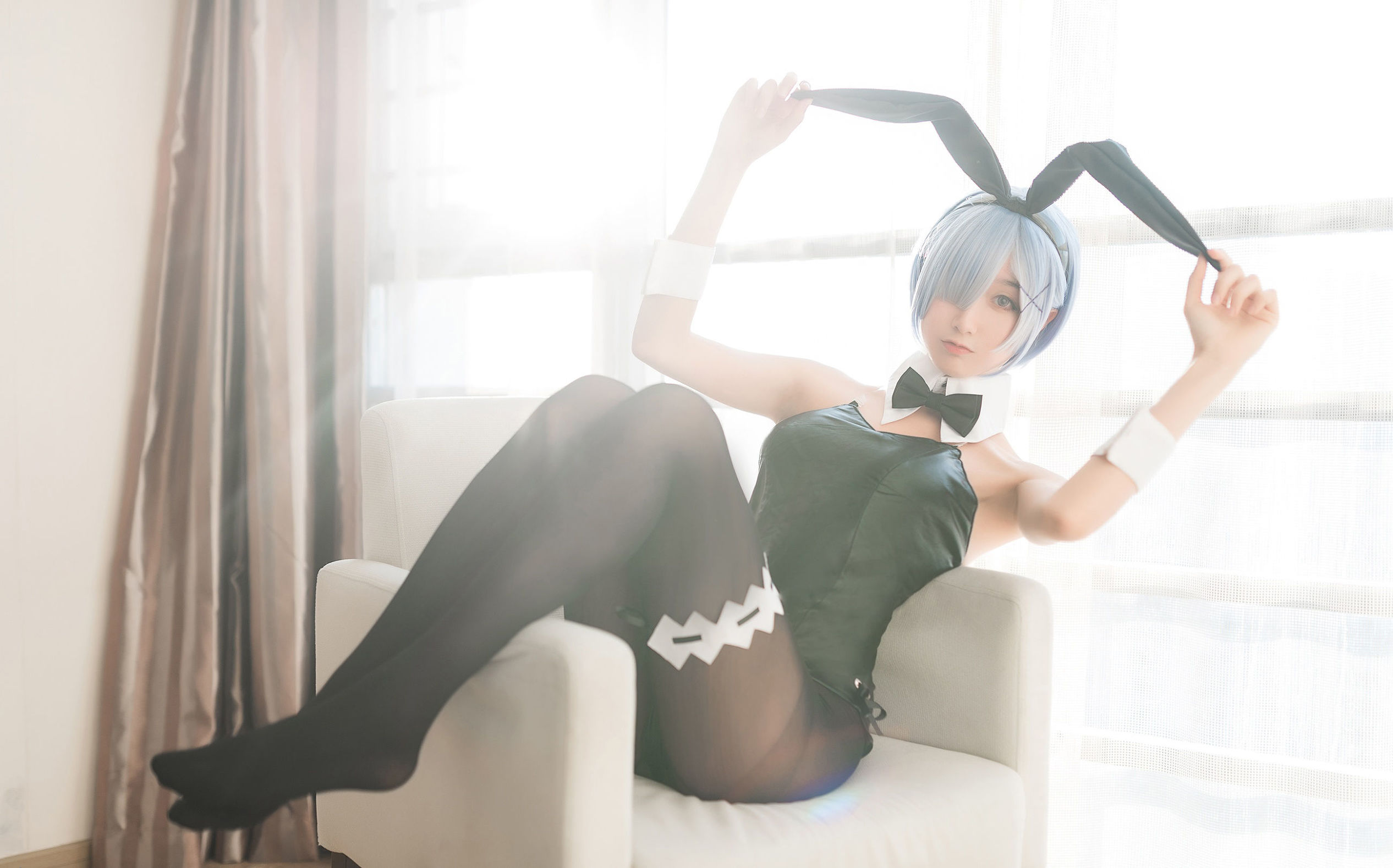 Cosplay Phúc Lợi] Cô Gái Moe Hệ Mộc Miên Miên OwO - Rem Bunny Girl