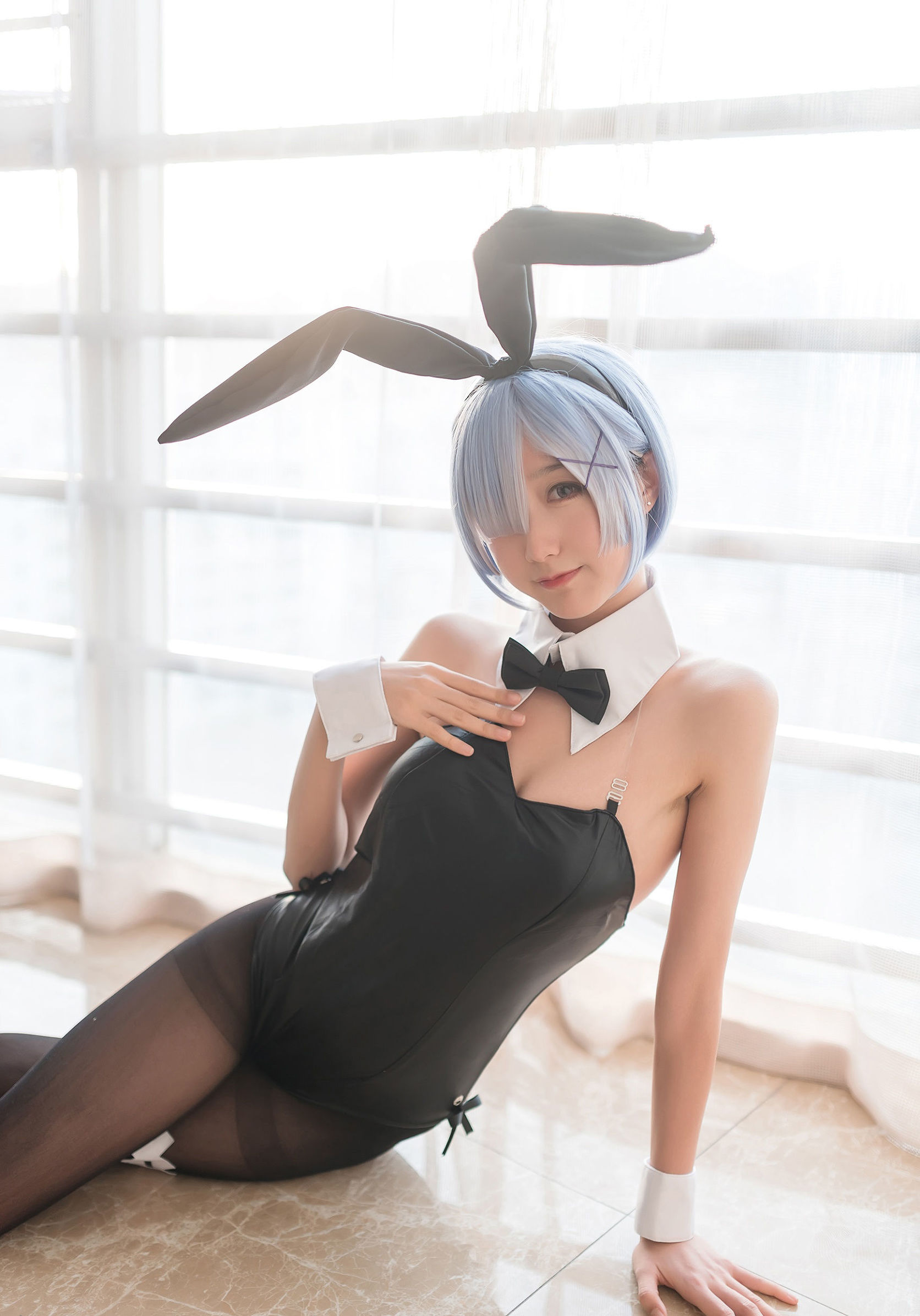 Cosplay Phúc Lợi] Cô Gái Moe Hệ Mộc Miên Miên OwO - Rem Bunny Girl