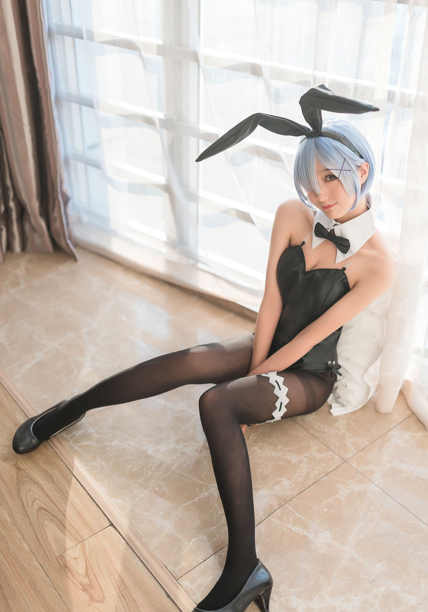 Cosplay Phúc Lợi] Cô Gái Moe Hệ Mộc Miên Miên OwO - Rem Bunny Girl