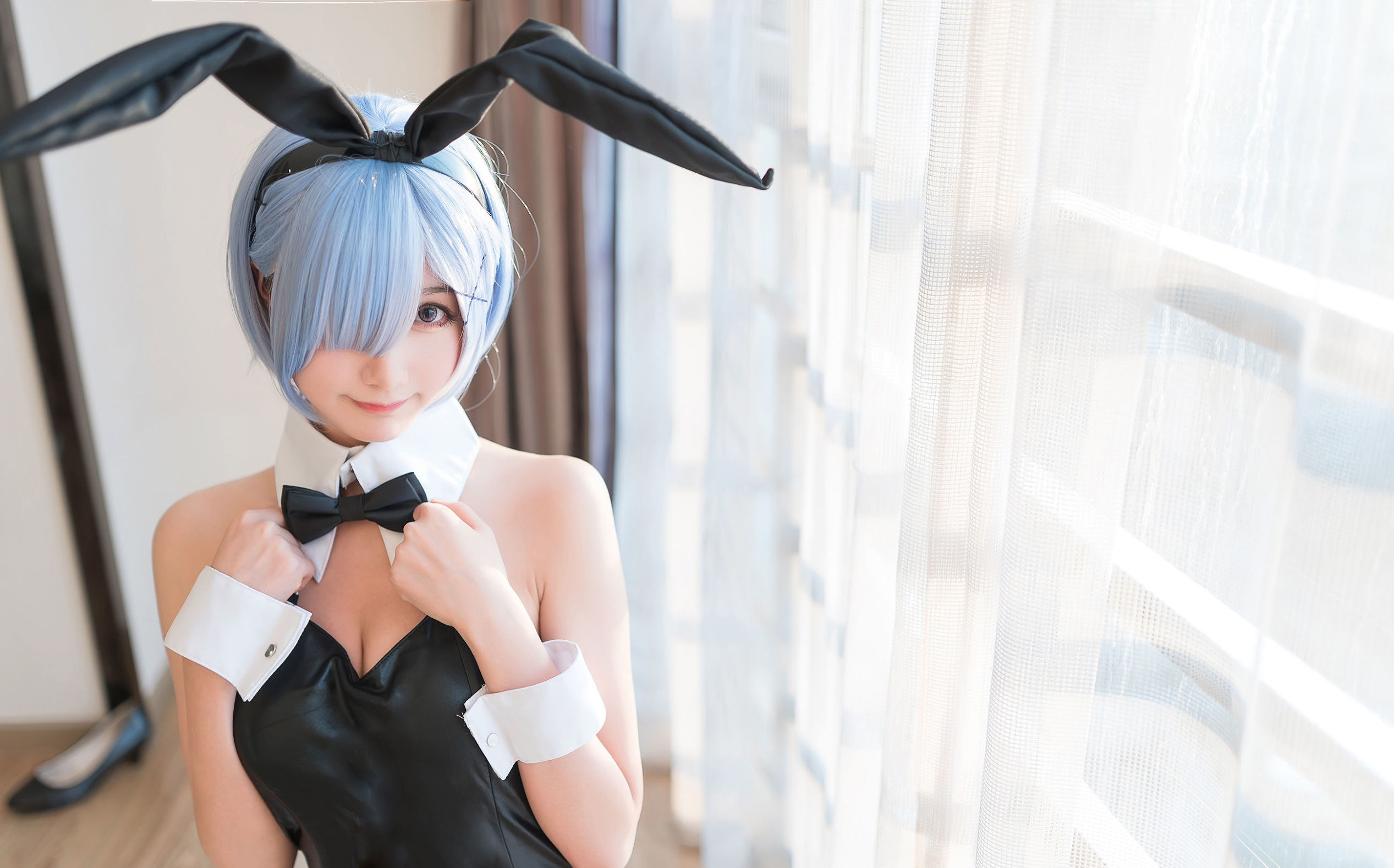 Cosplay Phúc Lợi] Cô Gái Moe Hệ Mộc Miên Miên OwO - Rem Bunny Girl