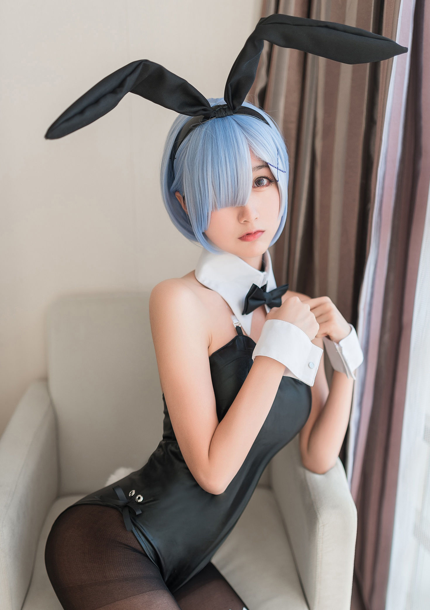 Cosplay Phúc Lợi] Cô Gái Moe Hệ Mộc Miên Miên OwO - Rem Bunny Girl