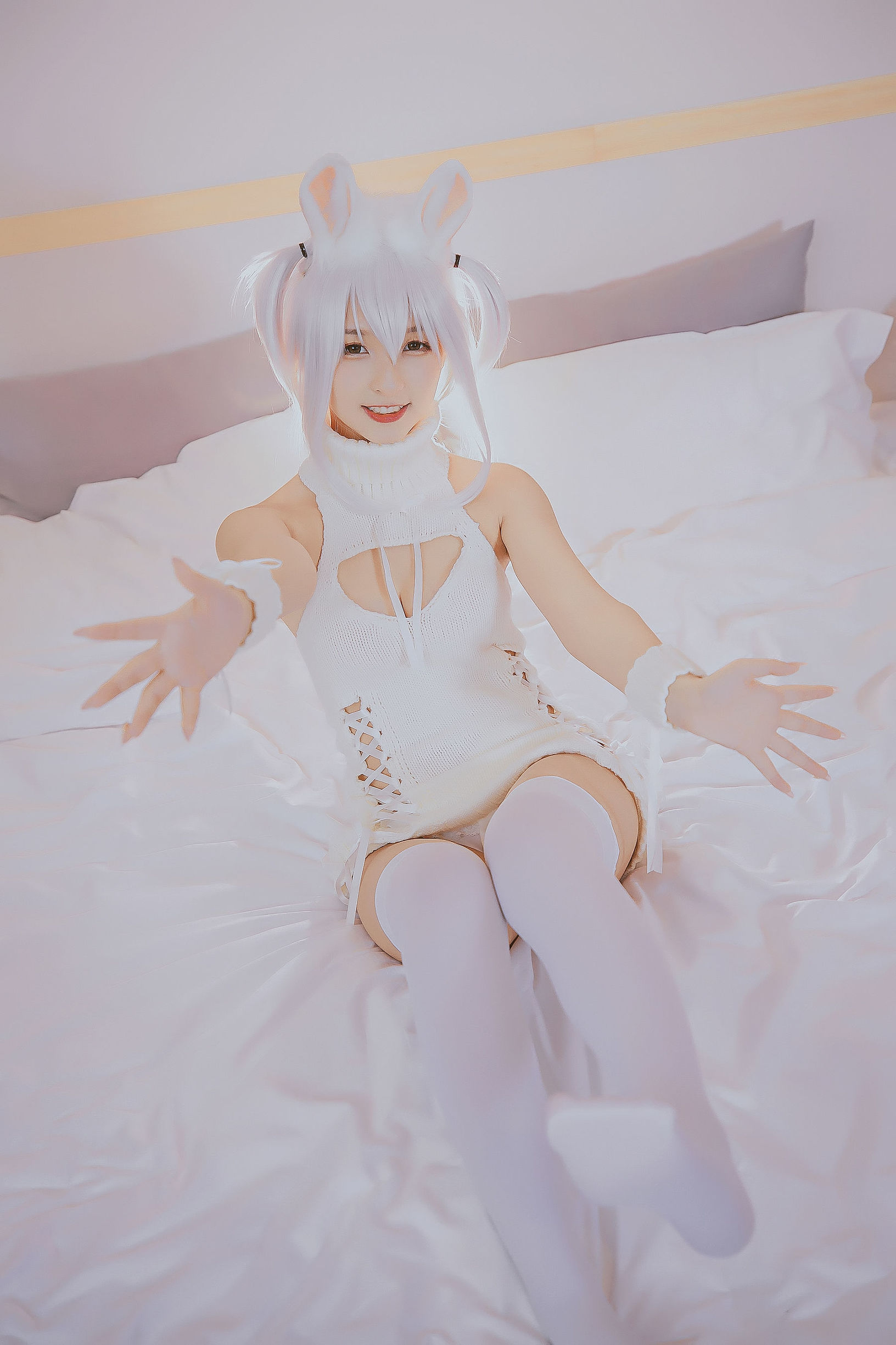 コスプレ福利] ロリ神楽板真冬の危険な耳-狼妹&兎娘