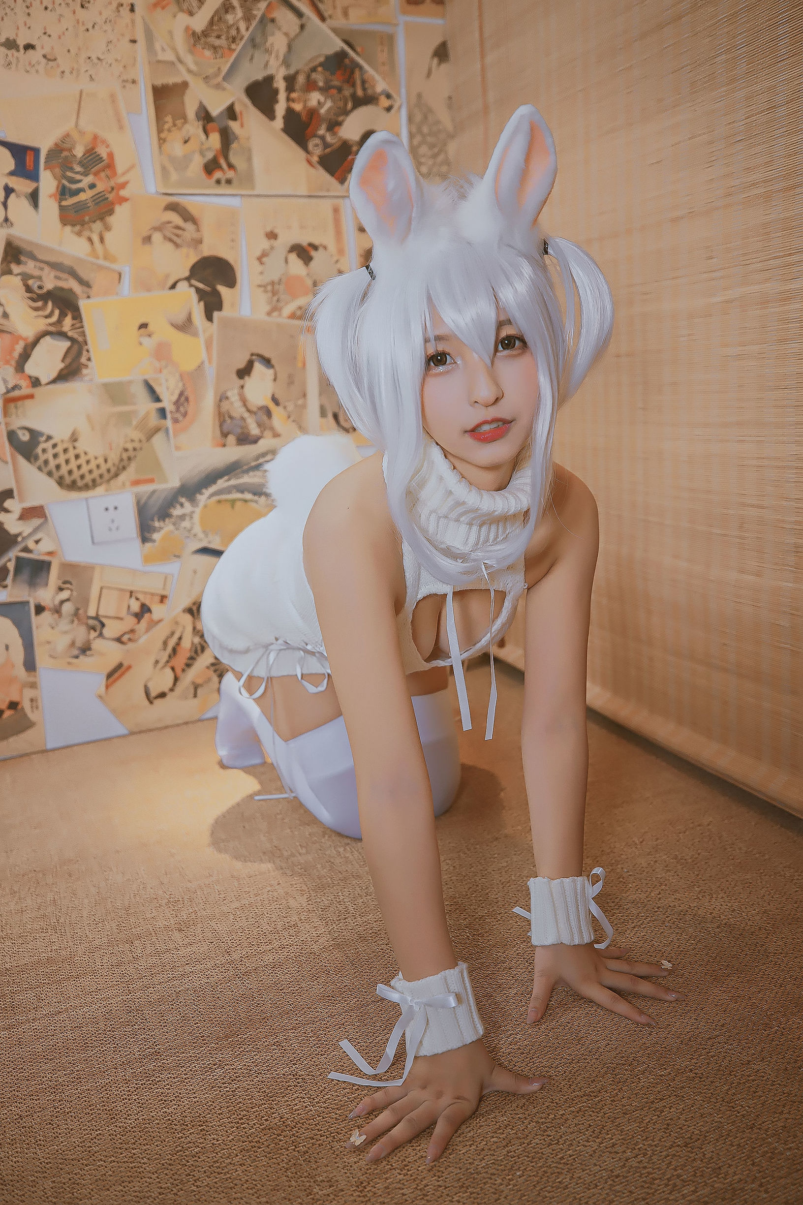 コスプレ福利] ロリ神楽板真冬の危険な耳-狼妹&兎娘
