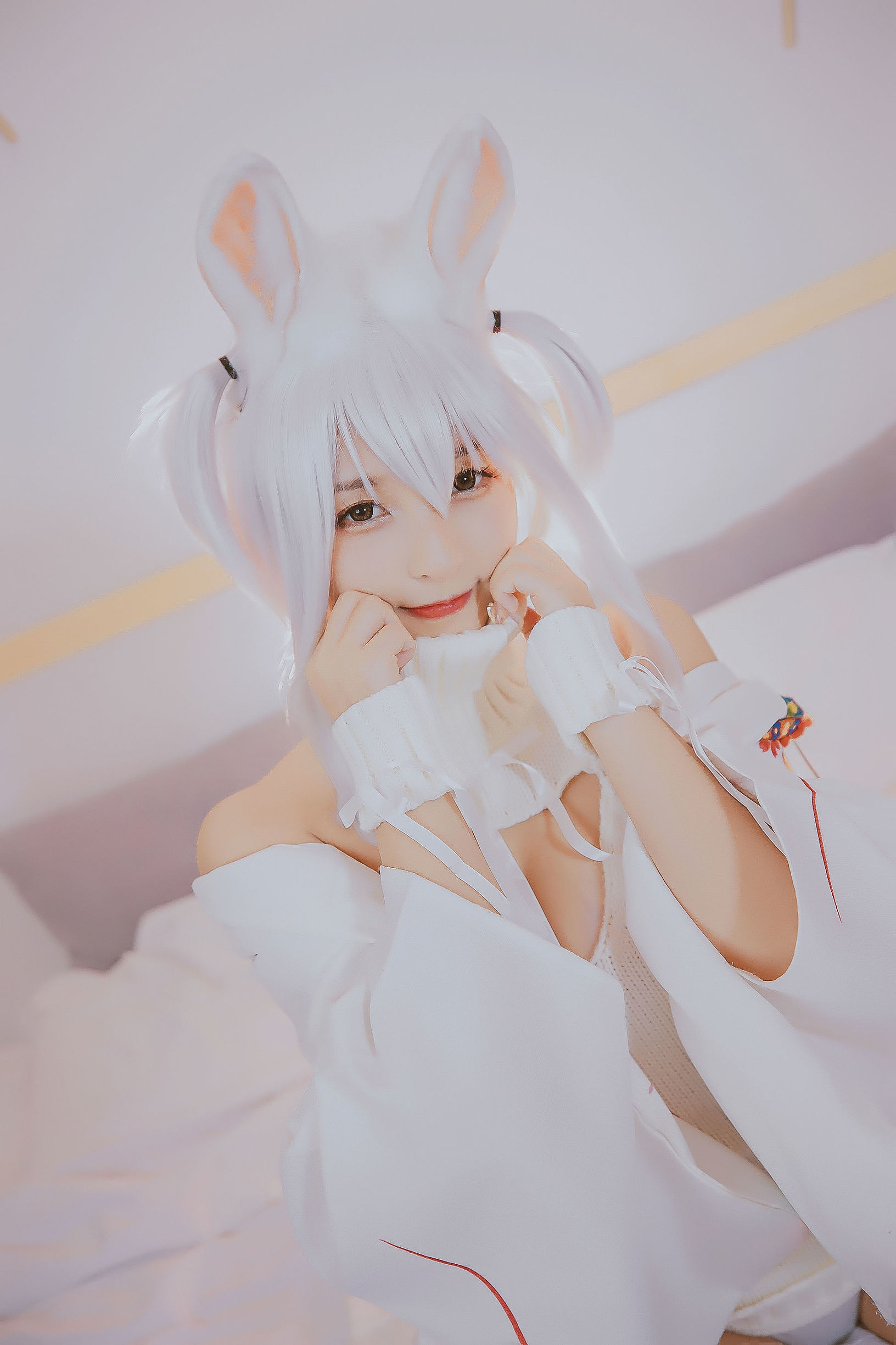 コスプレ福利] ロリ神楽板真冬の危険な耳-狼妹&兎娘