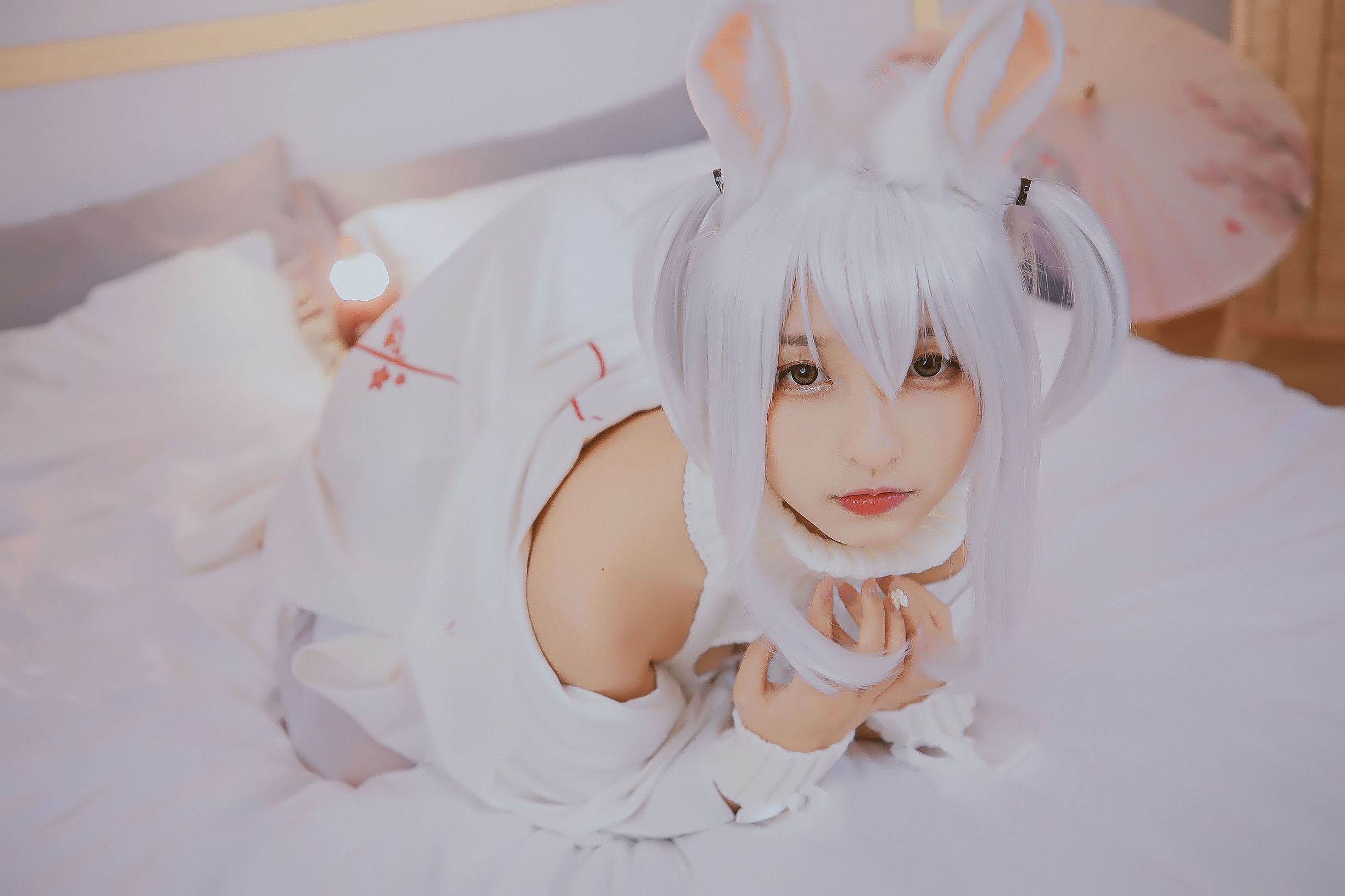 コスプレ福利] ロリ神楽板真冬の危険な耳-狼妹&兎娘
