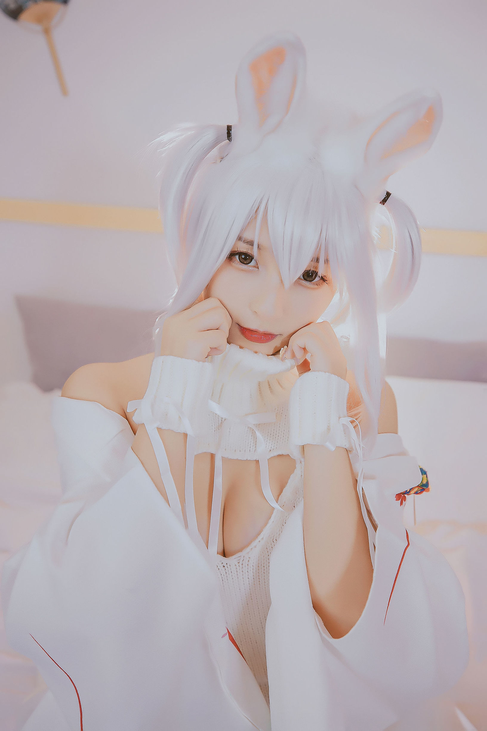 コスプレ福利] ロリ神楽板真冬の危険な耳-狼妹&兎娘