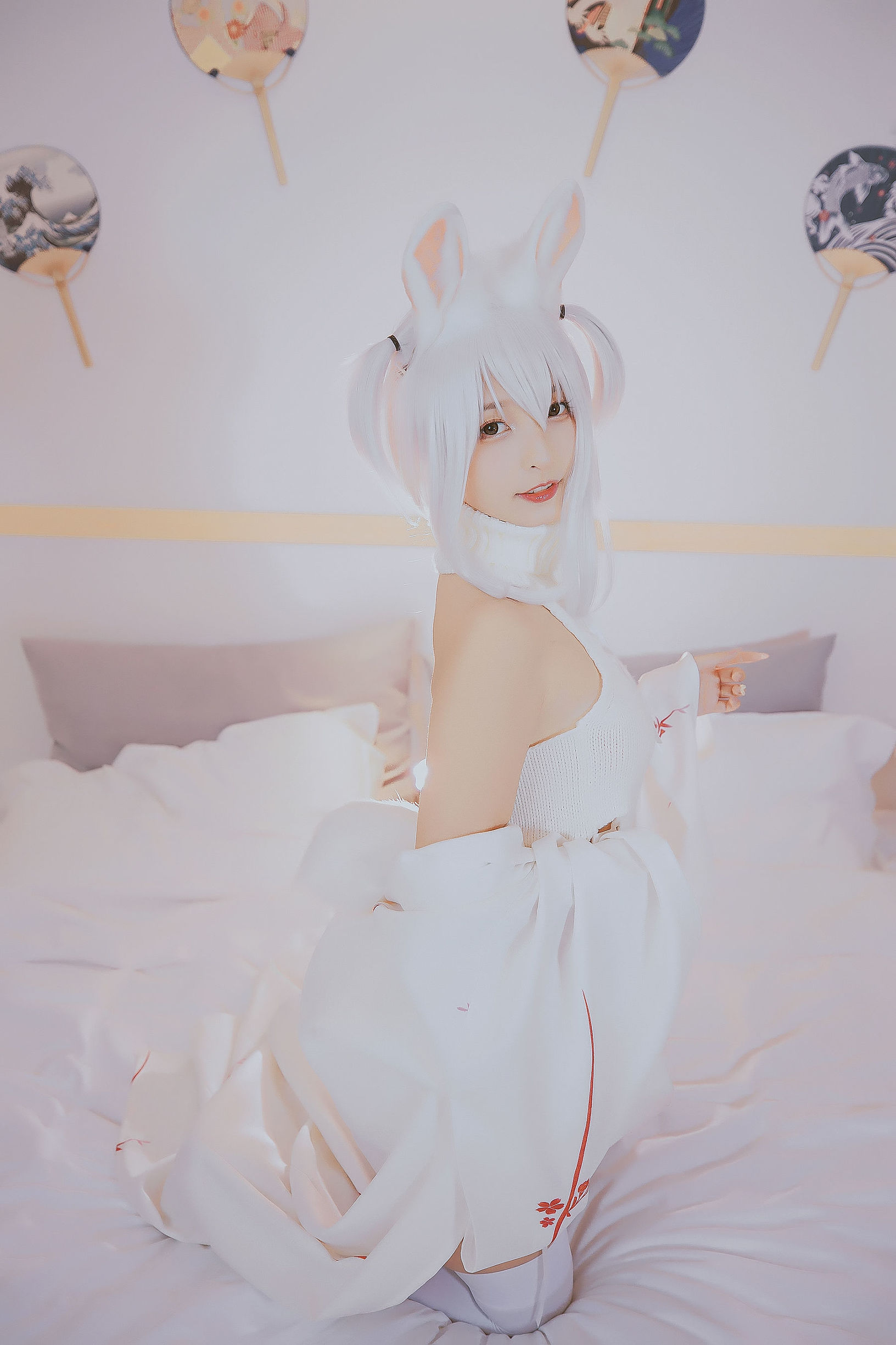 コスプレ福利] ロリ神楽板真冬の危険な耳-狼妹&兎娘